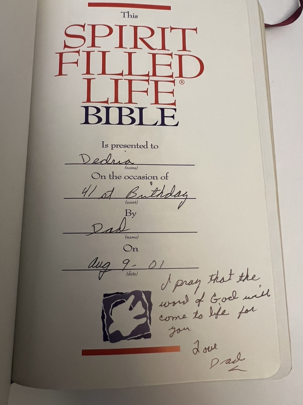 Spirit Filled Life Bible Nelson 2255BG Bonded Leather NKJV Red Letter 1991