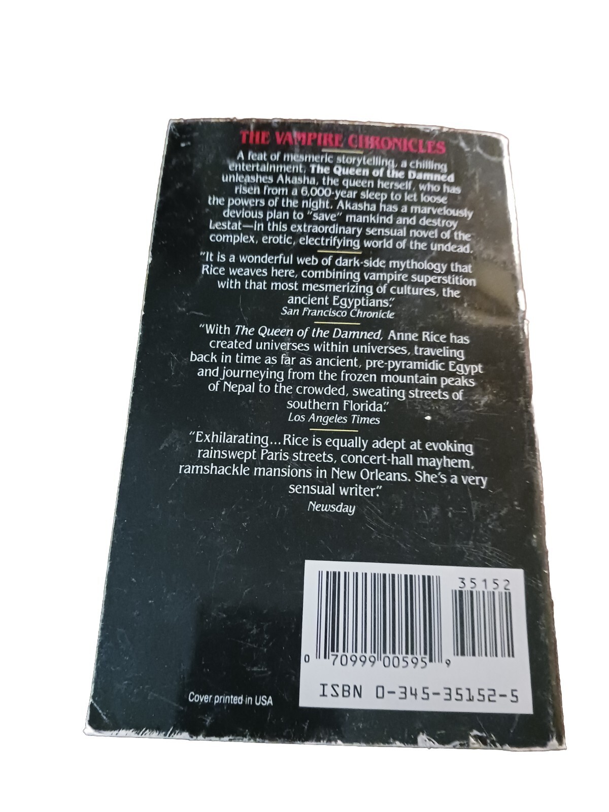 Vampire Chronicles Ser.: The Queen of the Damned by Anne Rice (1989, Mass…