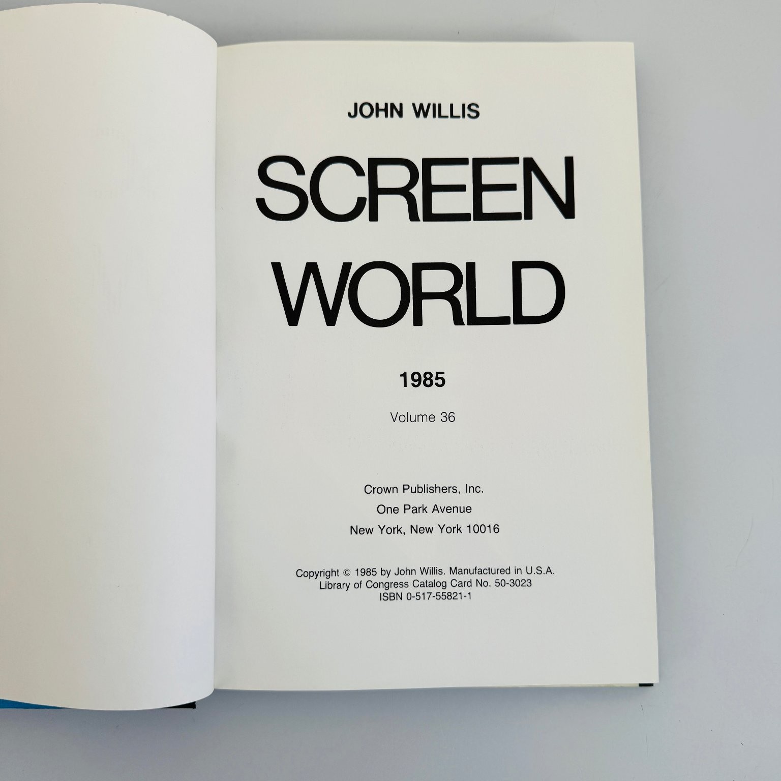 Screen World 1985 John Willis Film Annual Volume 36 Hardcover Crown