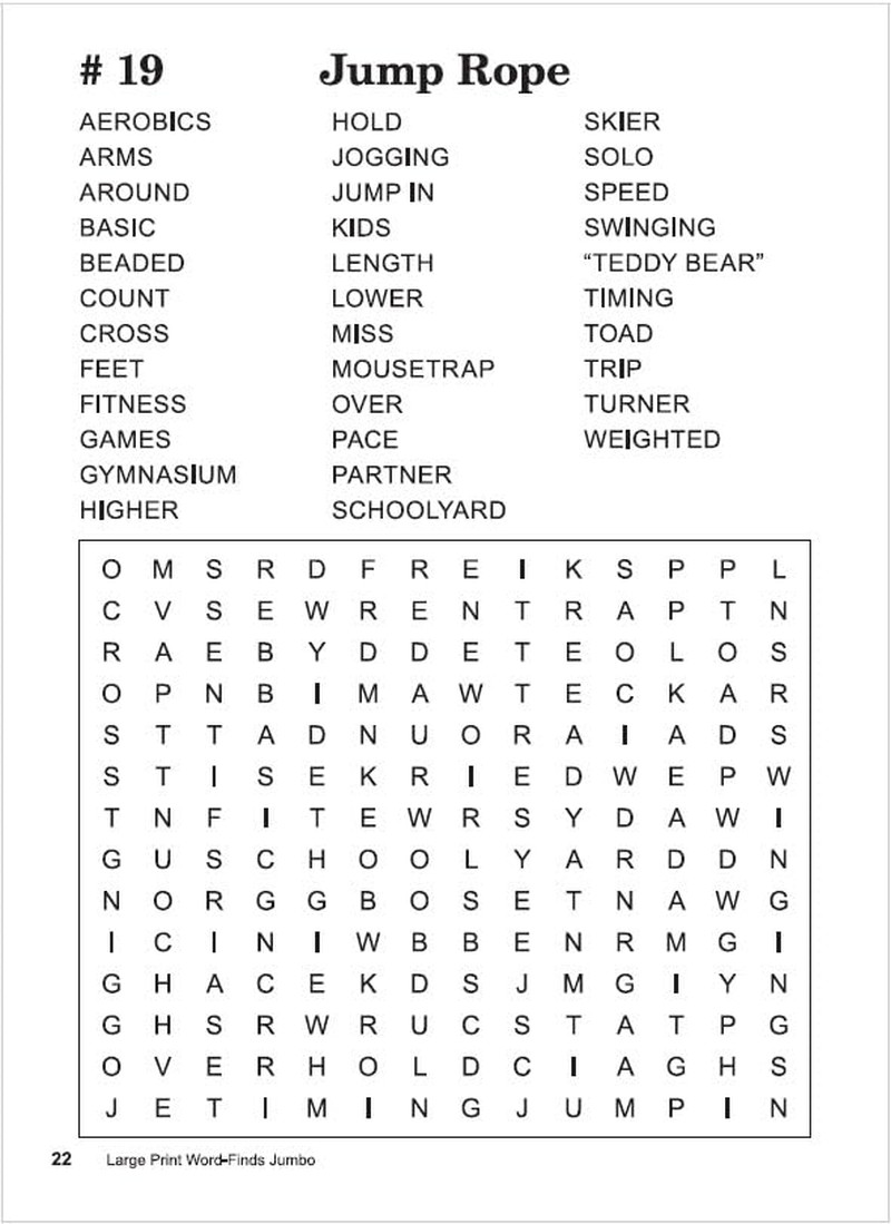 Jumbo Large Print Word-Finds Word Search Puzzle Book