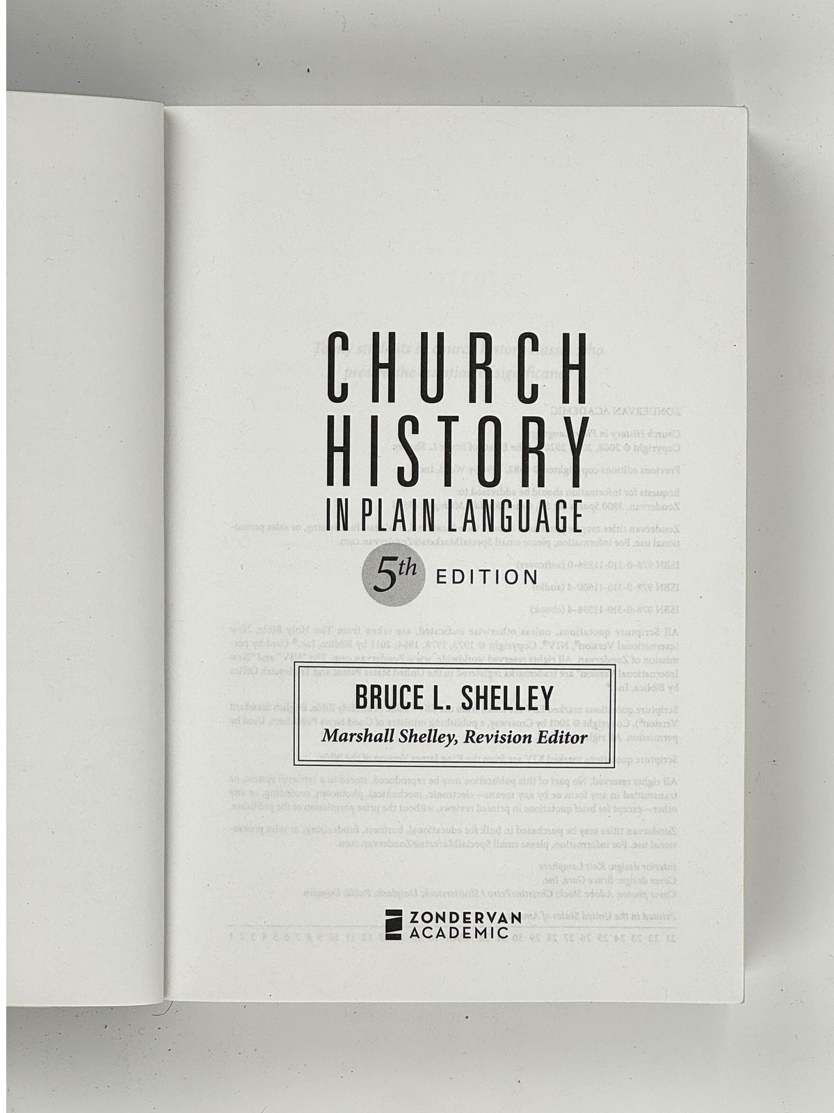 2020 BRUCE L. SHELLEY. Church History in Plain Language. 5th Edition. PB