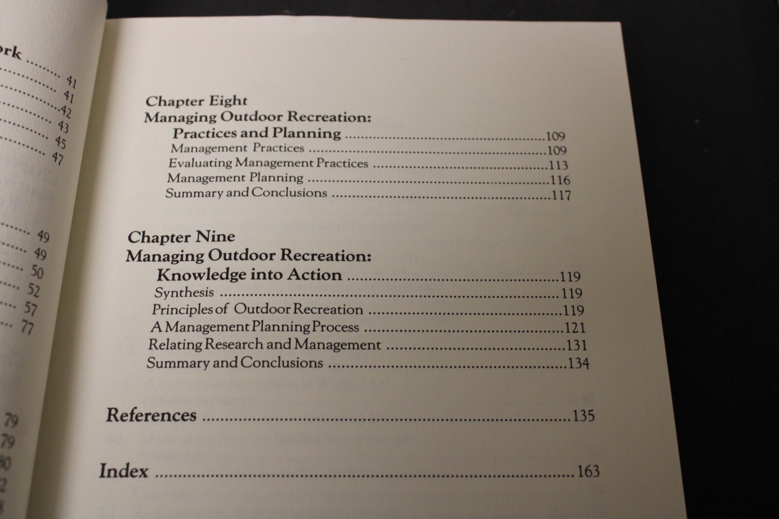 Studies in Outdoor Recreation Review & Synthesis Social Science Literature