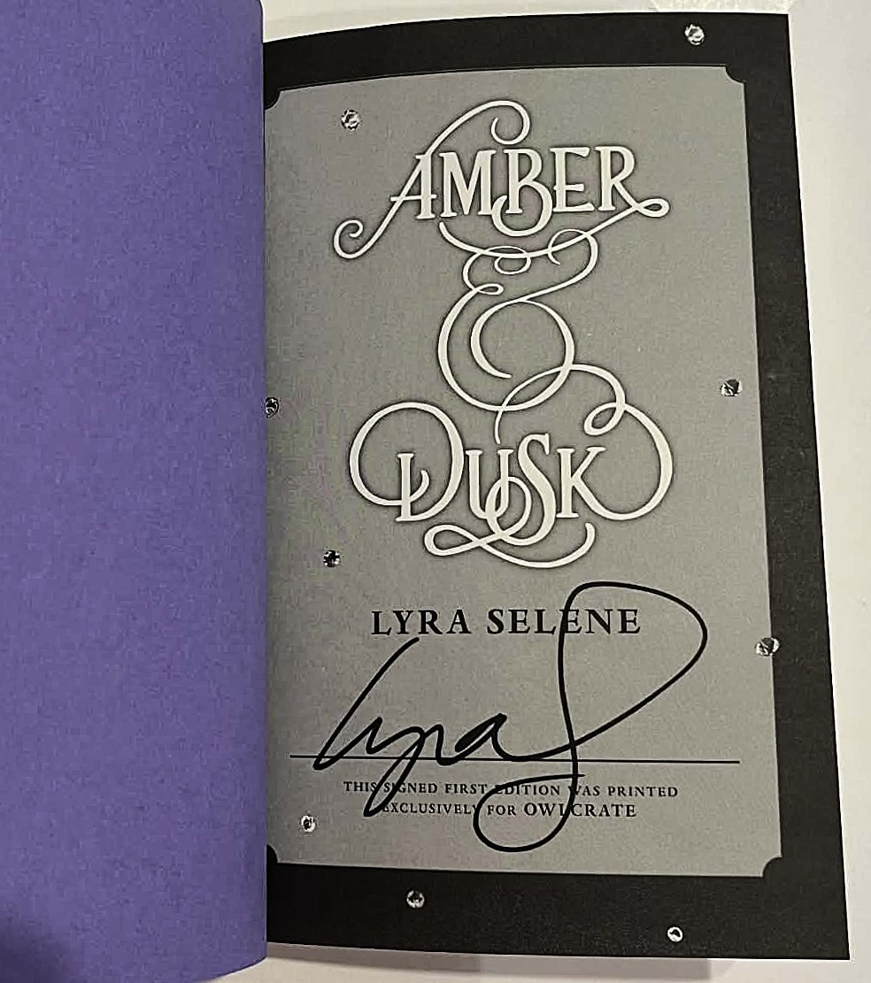 Amber and Dusk Lyra Selene SIGNED First Edition 1st Printing Hardcover DJ 2018