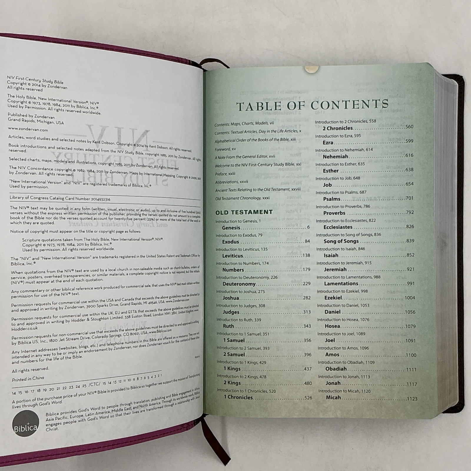 Zondervan NIV First Century Study Bible Dobson Italian Duo Tone Chocolate Orchid