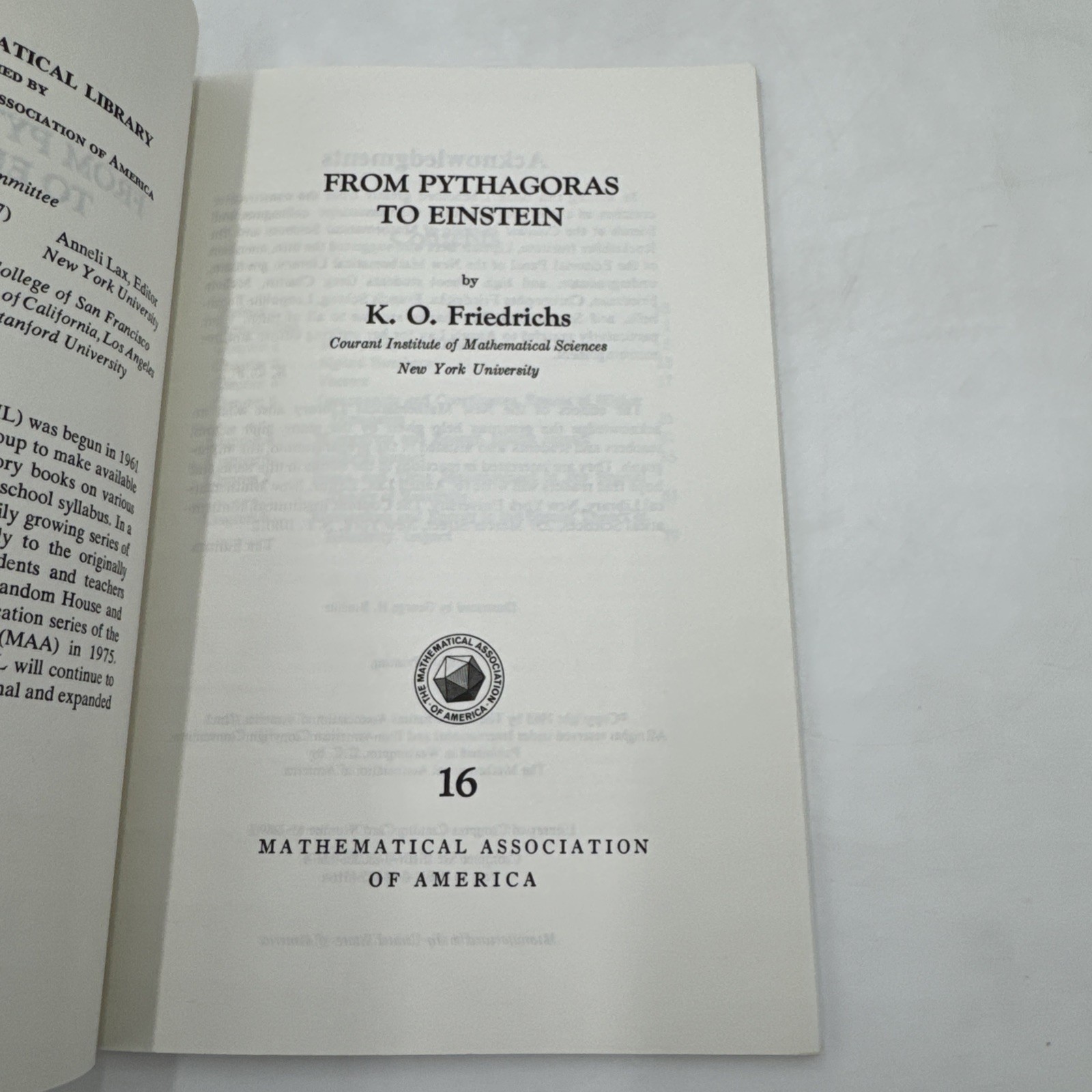 Vintage New Mathematical Library Lot PB Pythagoras Einstein History Mathematics