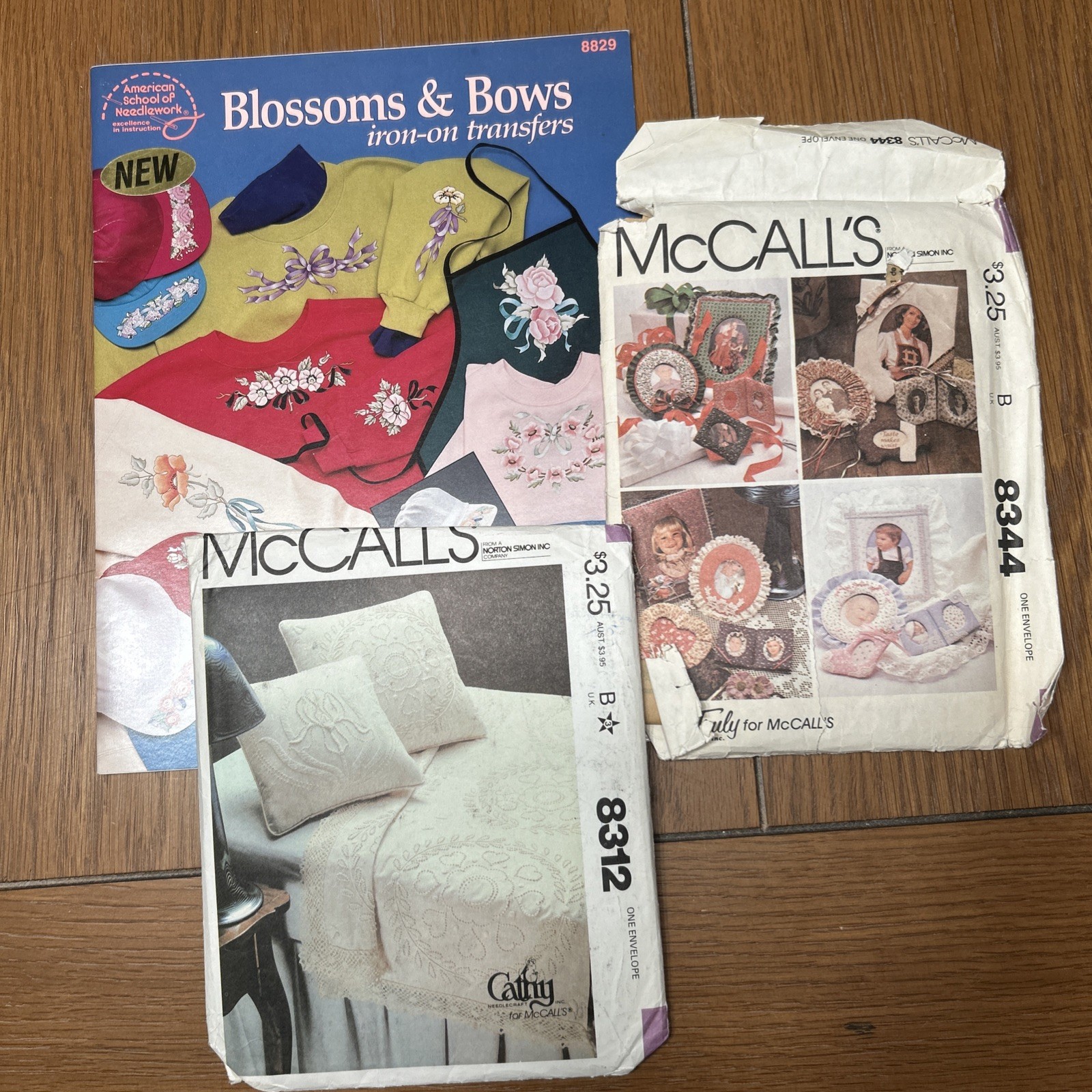 Vintage iron on transfers, craft book, patterns decor embroidery frames sew 90s