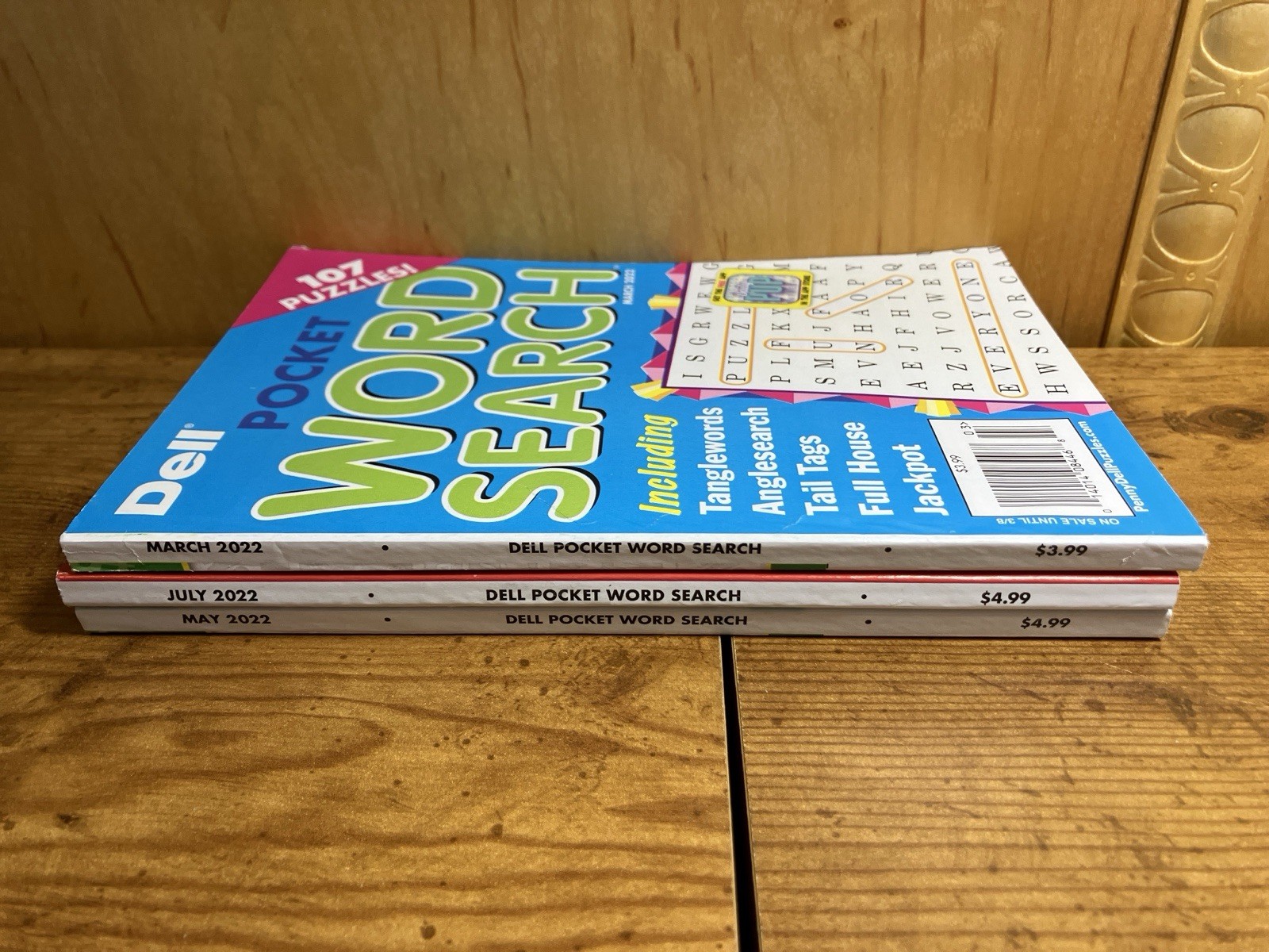 3 Dell Pocket Word Search Puzzle Books, Back Issues May June July 2022