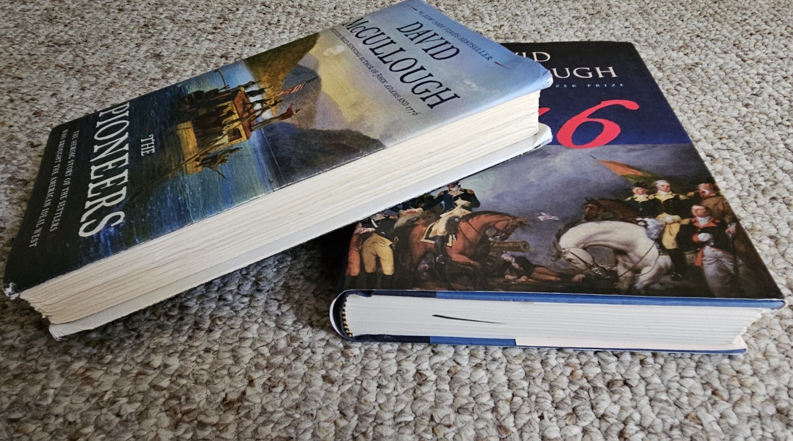 Lot of 2 David McCullough Books „1776“ & „The Pioneers“ HCDJ Great!