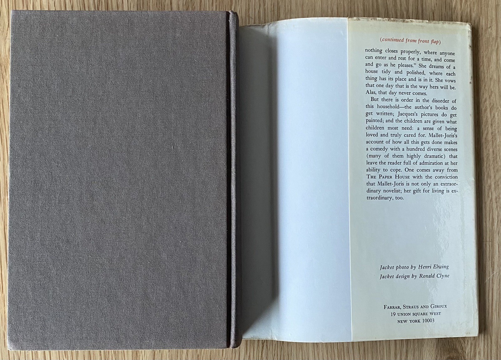 The Paper House by Francoise Mallet-Joris (1971 First Edition Hardcover w DJ)