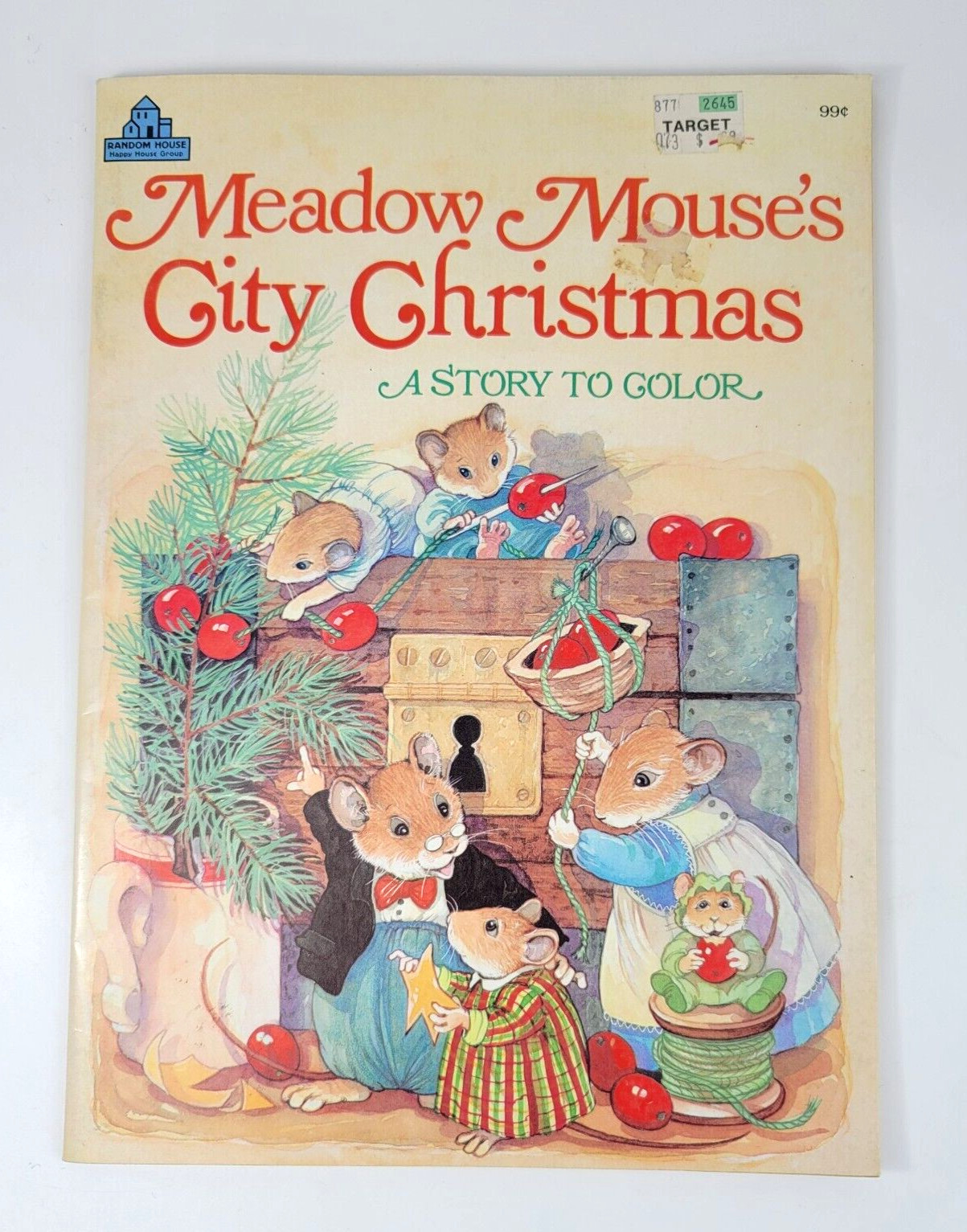 Vintage 1988 Meadow Mouse’s City Christmas Story Coloring Book 47 Pages