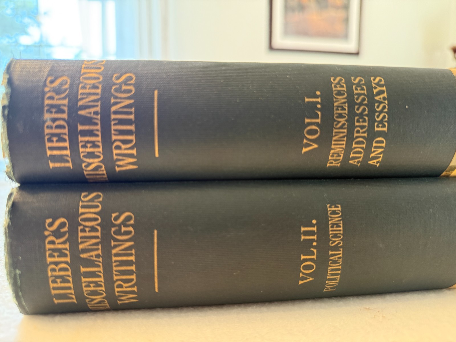 MISCELLANEOUS WRITINGS Francis Lieber HC Good 2 Vol Set Political Essays