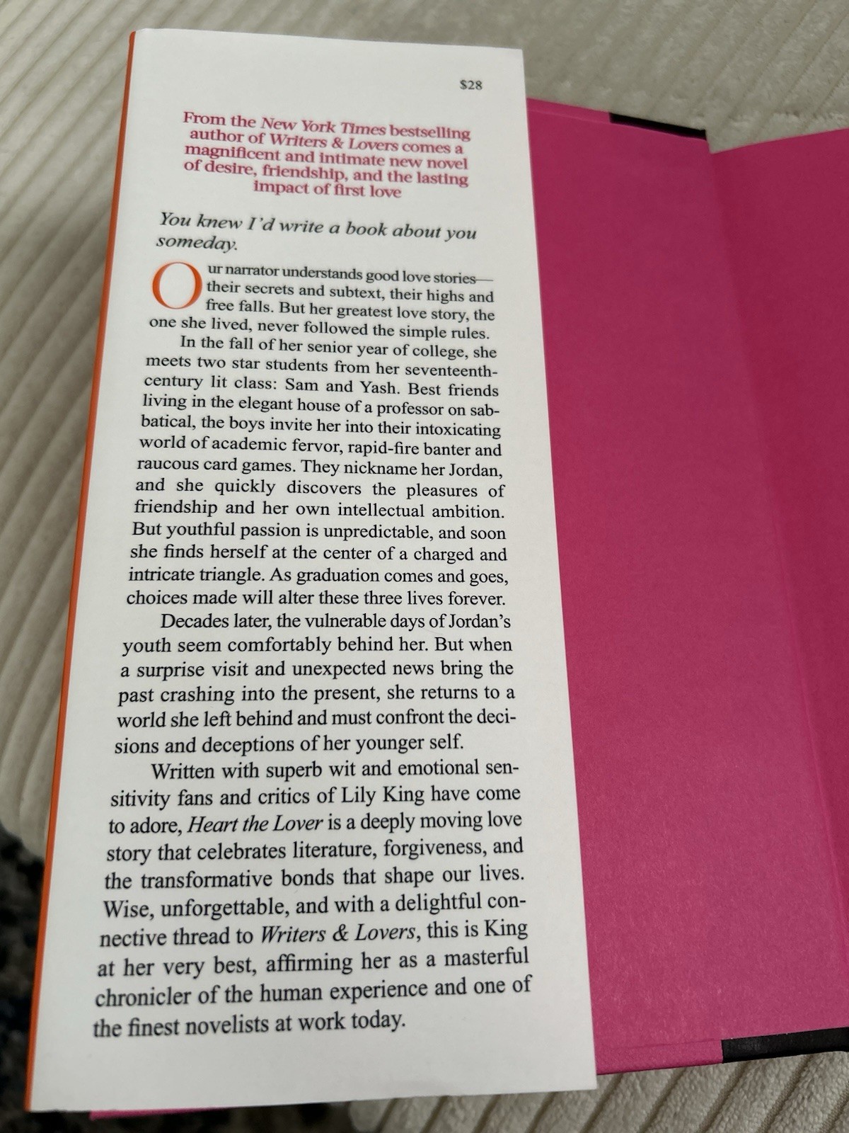 Lily King | Heart the Lover | 2025 Hardcover Novel | Dust Jacket
