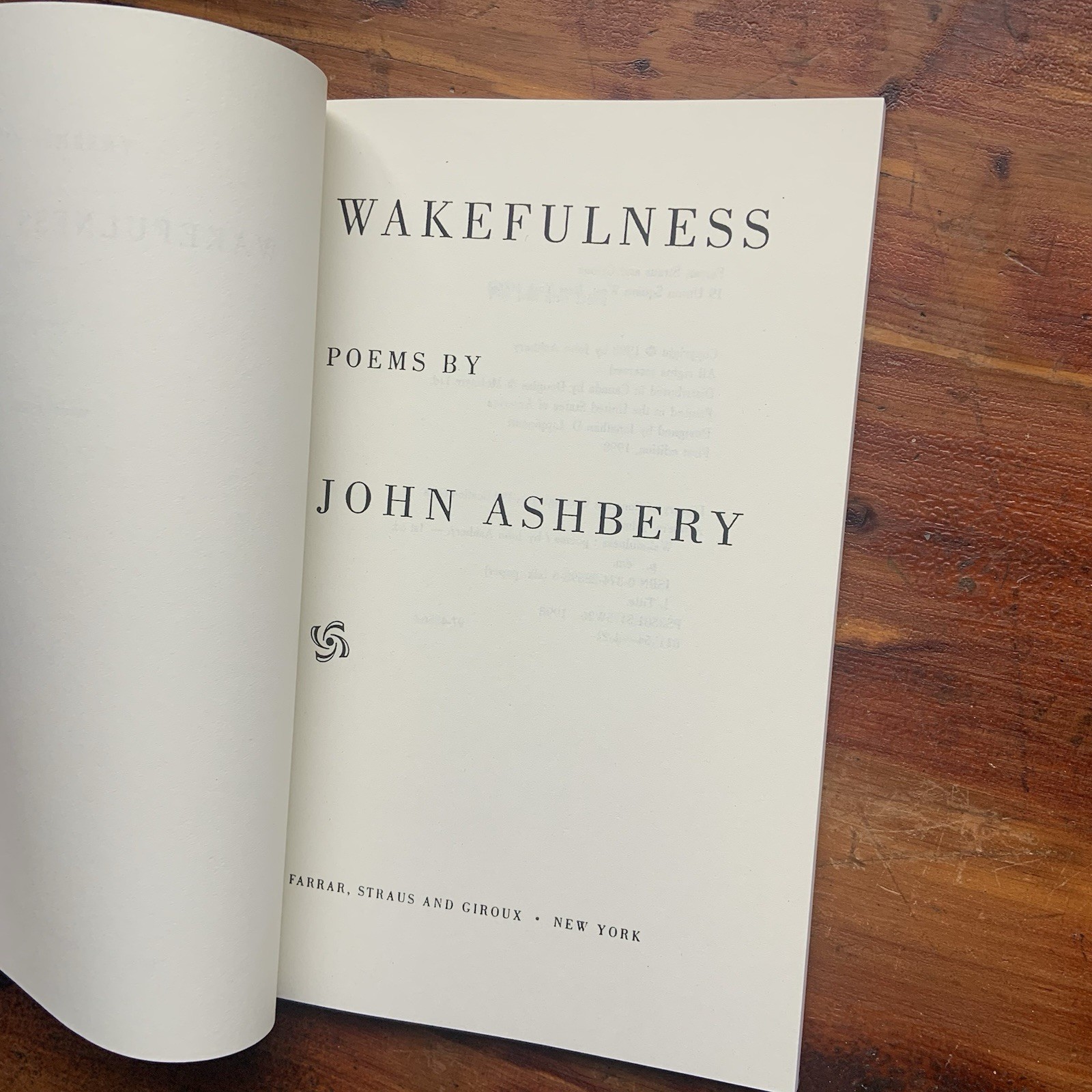 Wakefulness poems by John Ashbery UNCORRECTED PROOF Poetry Book Farrar Straus Gi