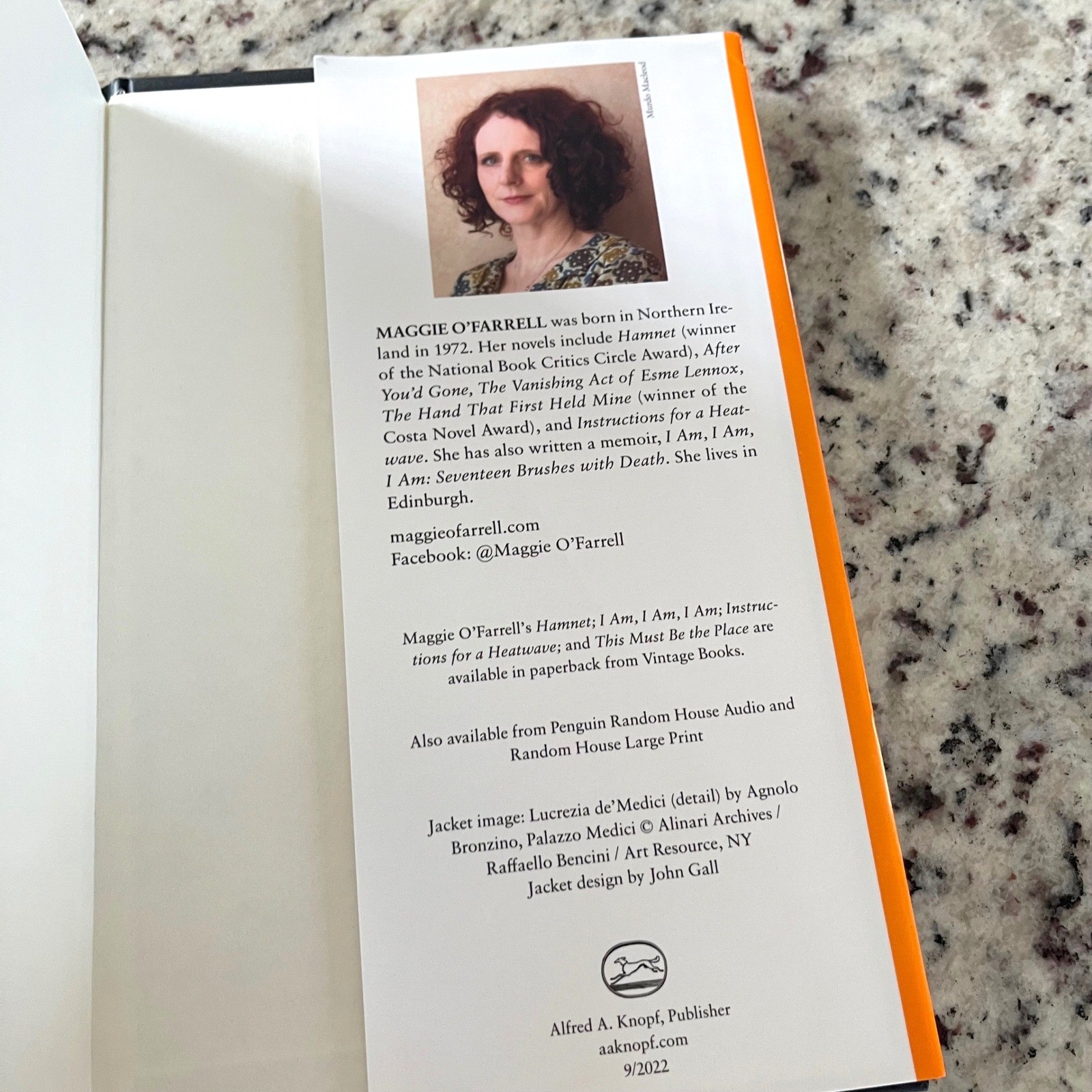 Maggie O’Farrell The Marriage Portrait Novel Hardcover Orange First Edition Book