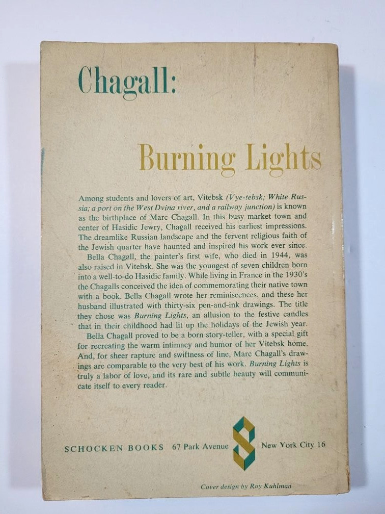 FIRST ENCOUNTER – 1983 – HC/DJ & BURNING LIGHTS – 1962 -TRADE PB – BELLA CHAGALL