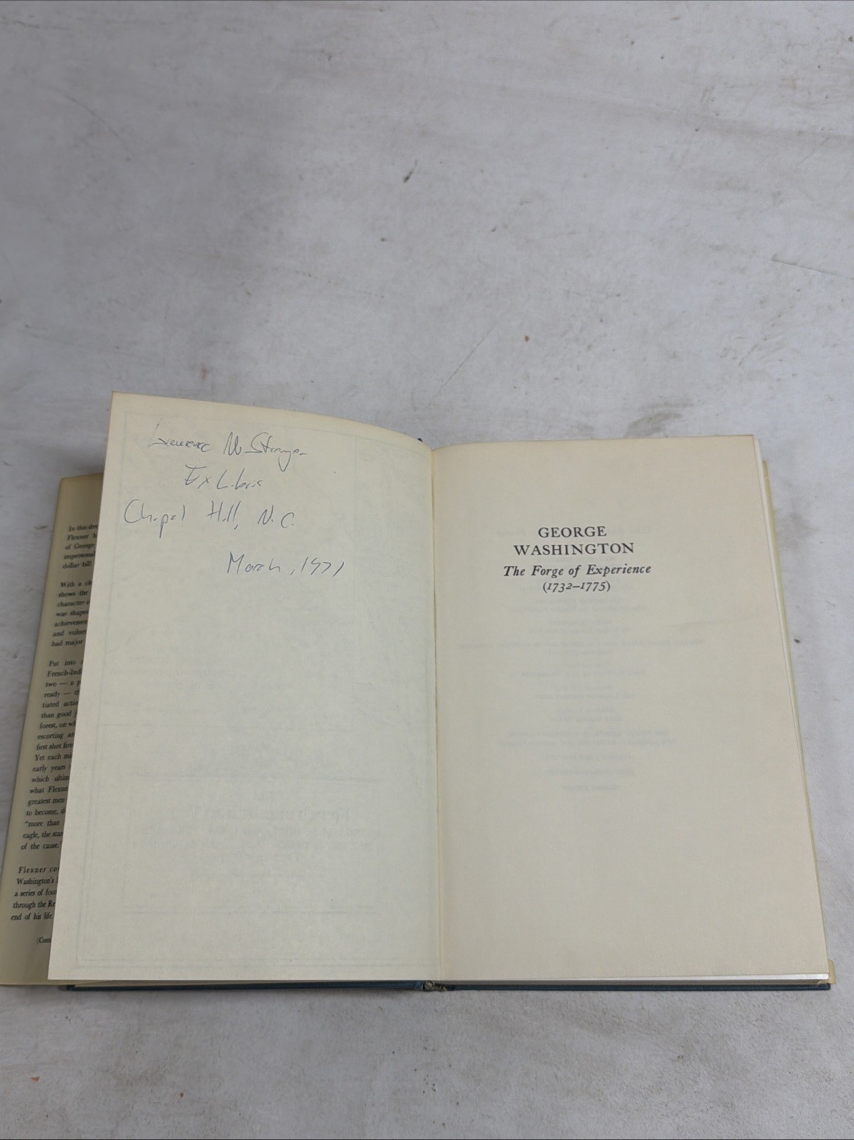🏛️ George Washington by Flexner • 1965 HCDJ 1st Ed • Forge of Experience • Bio