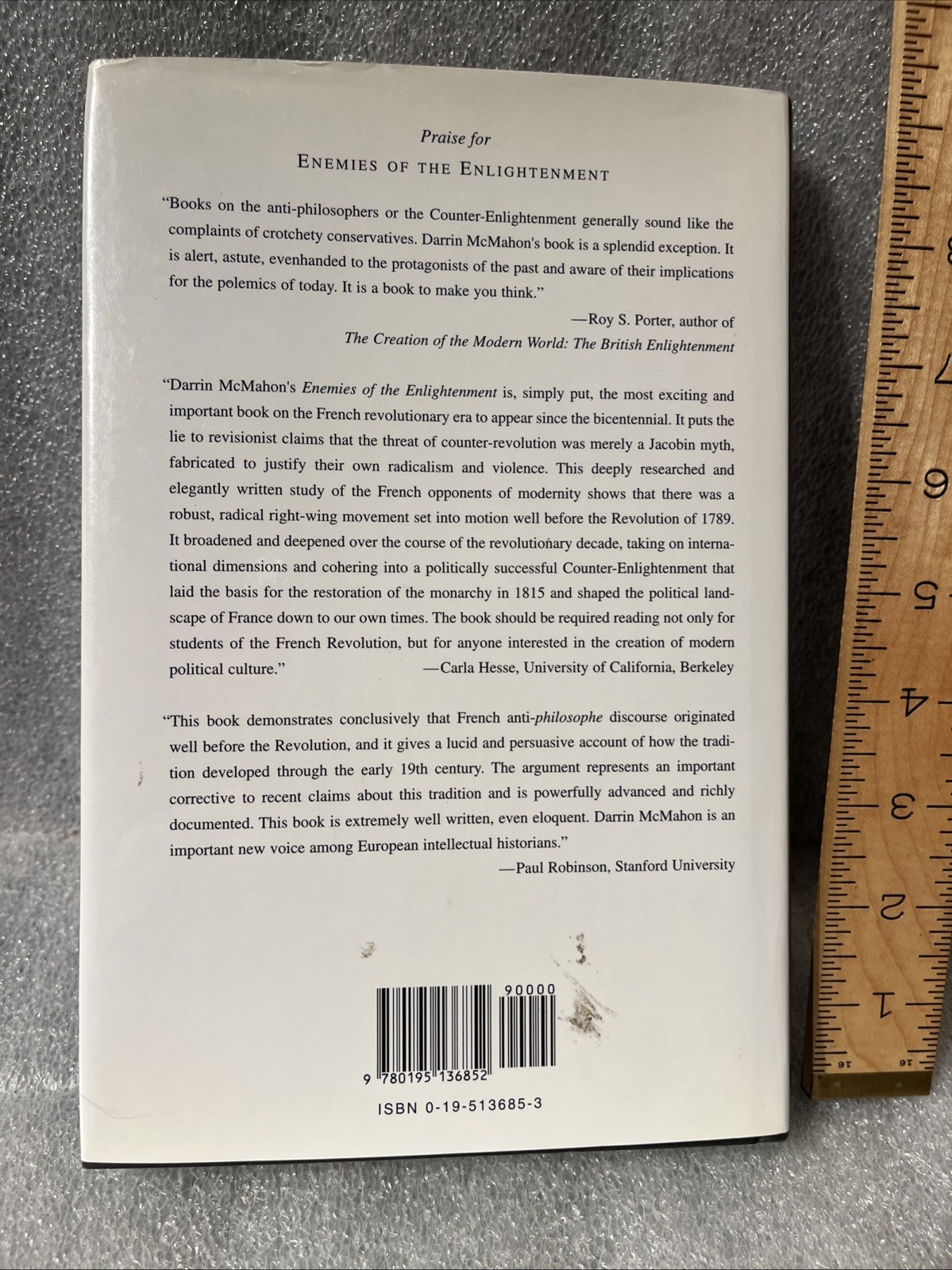 Enemies of the Enlightenment – Darrin M Mcmahon 1st Edition HC DJ VG