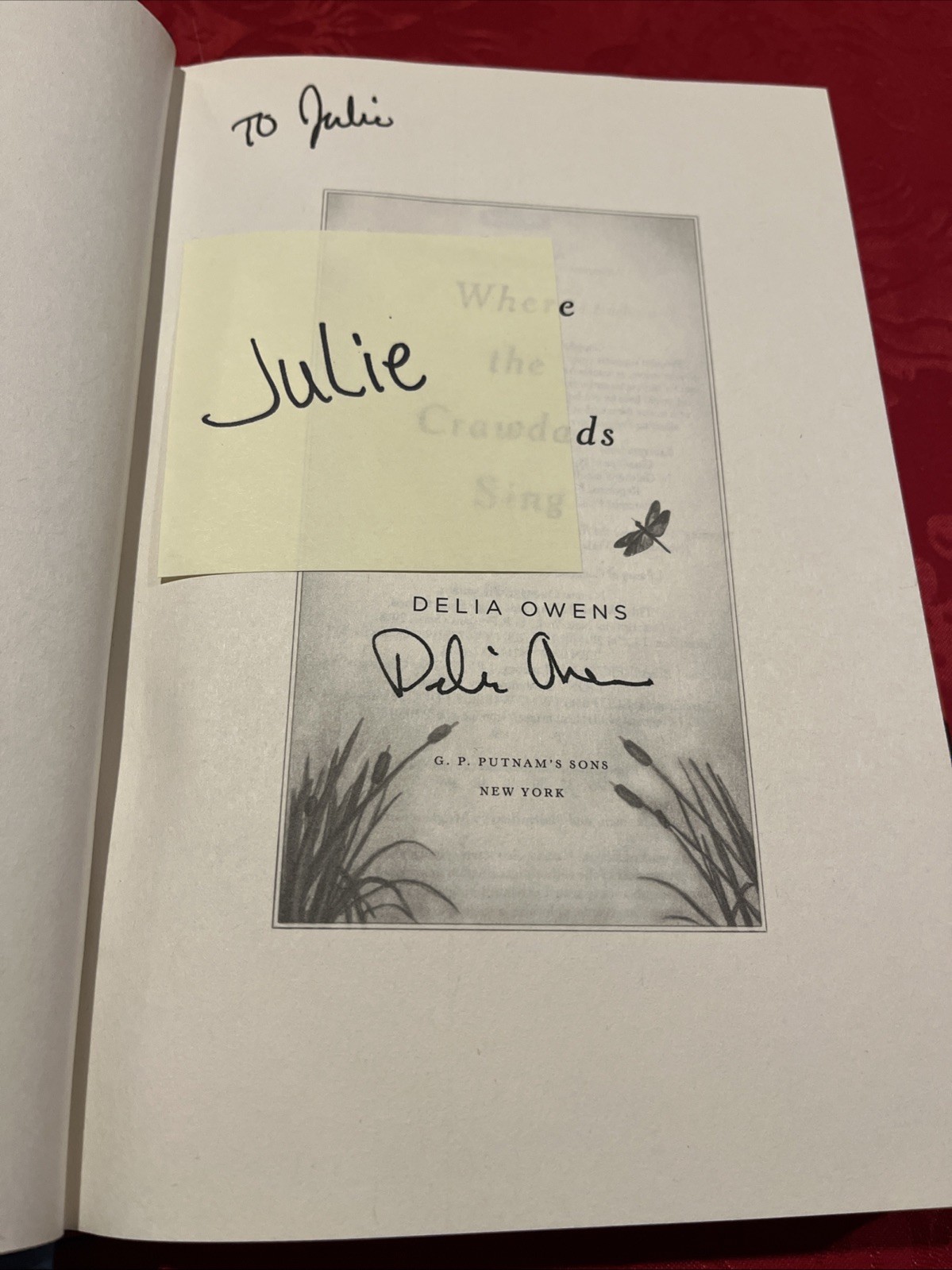 Delia Owens *SIGNED* Where The Crawdads Sing Book – NY Times Besteller