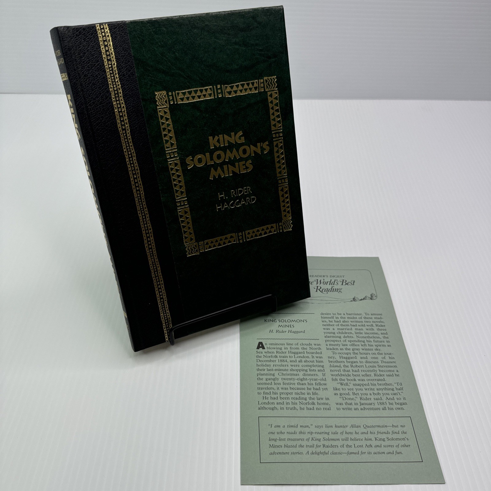 King Solomon’s Mines H. Rider Haggard HC Readers Digest Worlds Best w/ Insert