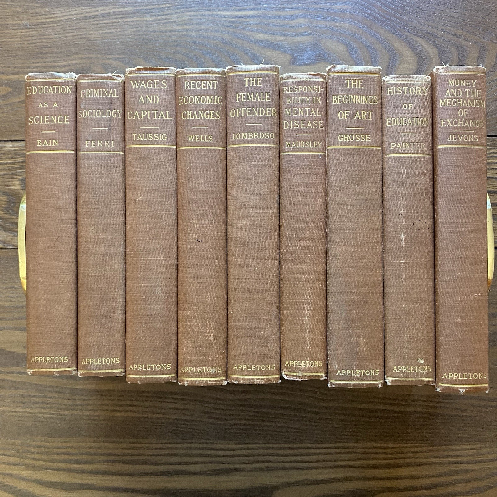 Antique D Appleton 1898-1899 Social Science Book Lot 9 Hardcover Volumes