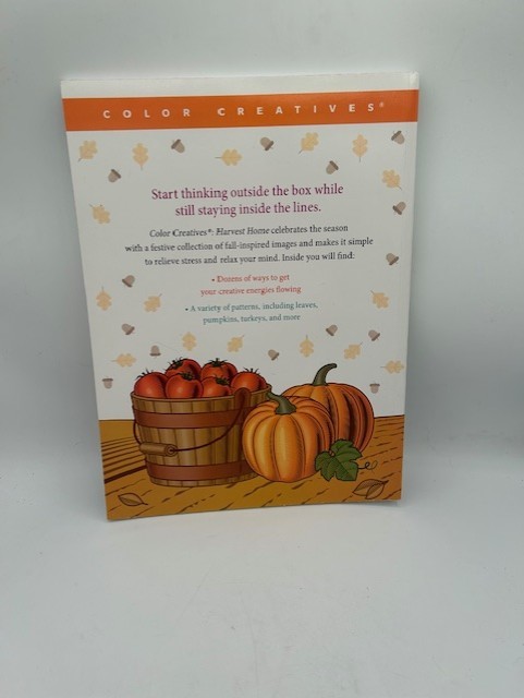 Set of 2 Adult Coloring Books Color Creatives Dog Days! & Harvest Home 124 Pages