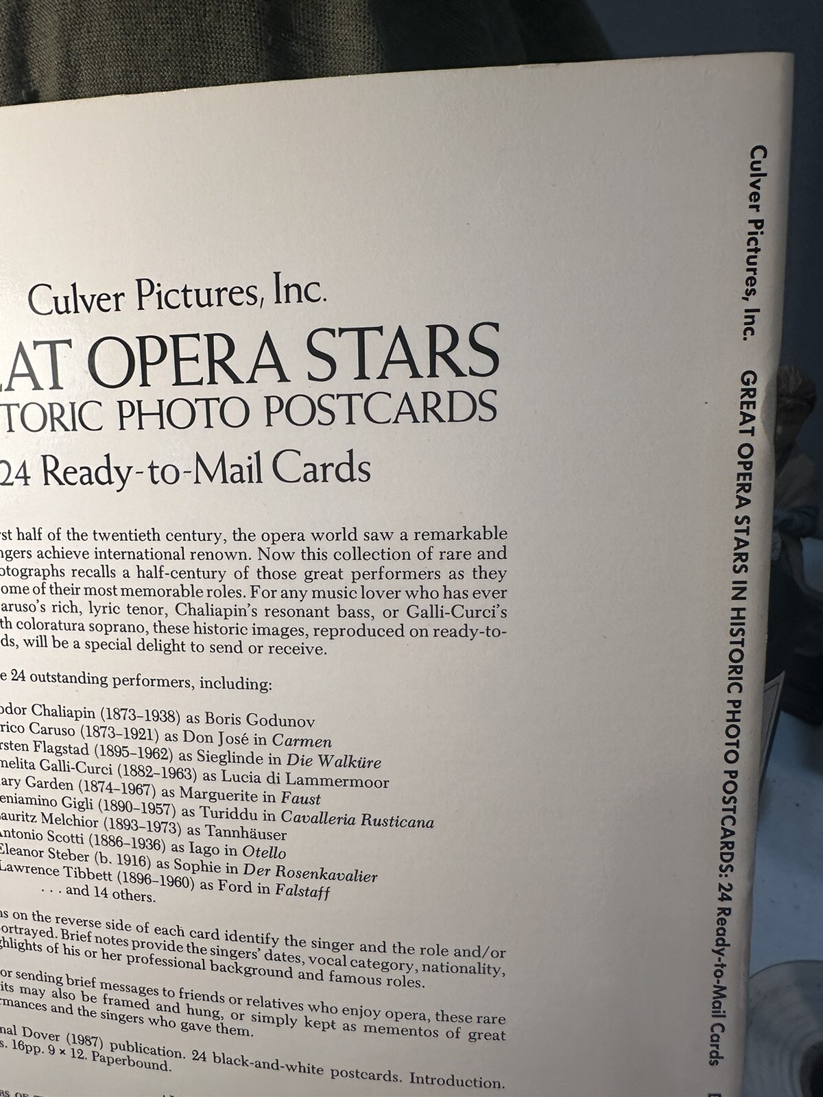 Great Opera Stars in Historic Photo Postcards: Ready-to-Mail Cards