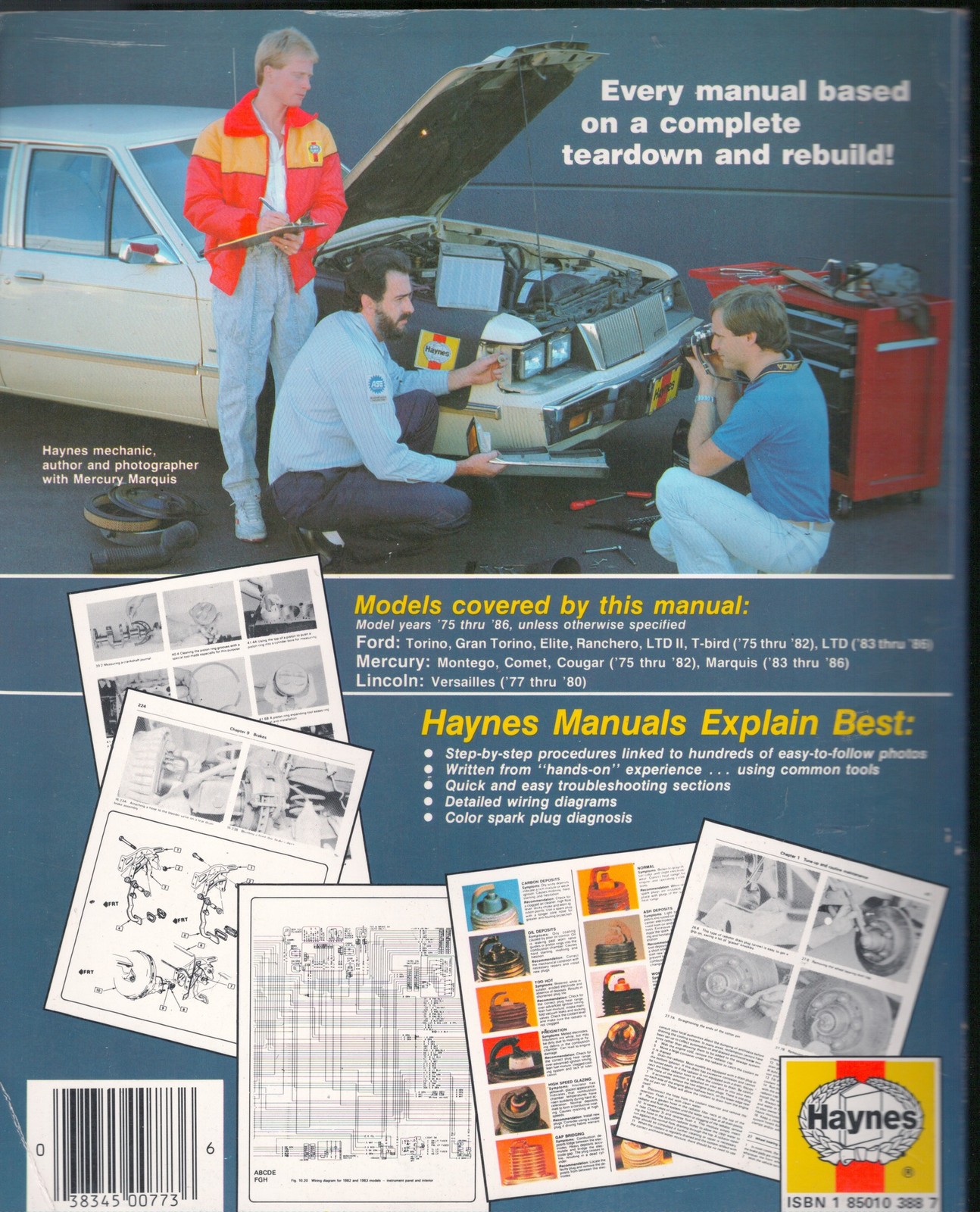Haynes Ford Mercury Mid-Size Models 1975-1986 Auto Repair Manual #773 MN2664