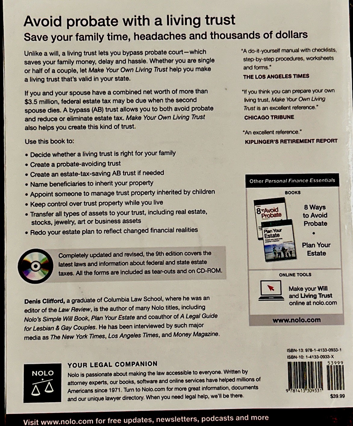 Make Your Own Living Trust Paperback Denis Clifford