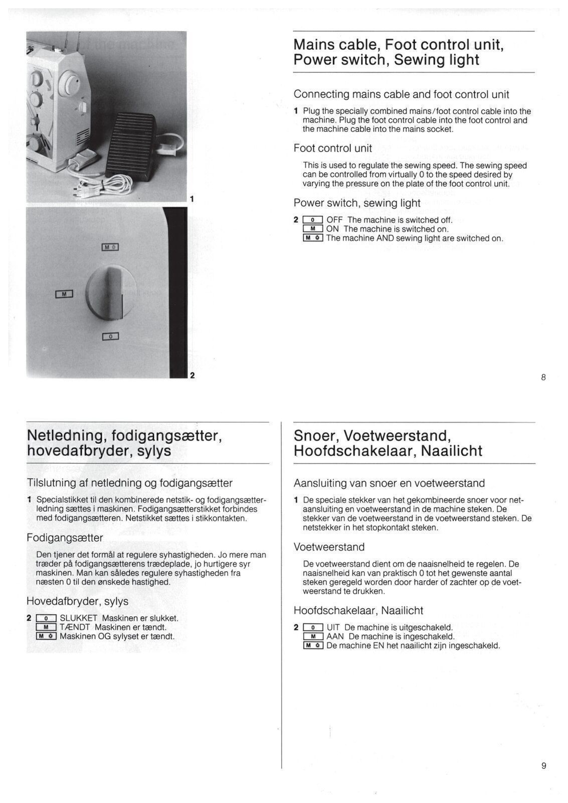 BERNINA 1000 SE 1000 DESIGNER Sewing Machine User Manual OWNER’S Instructions