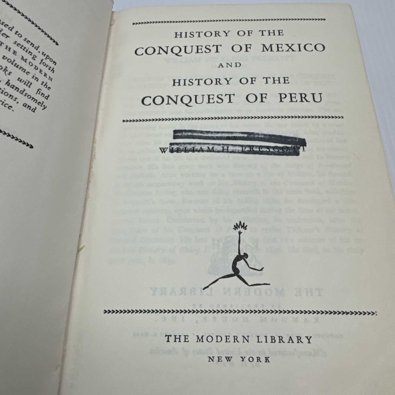 History of the Conquest of Mexico & Peru William H. Prescott HC Modern Library
