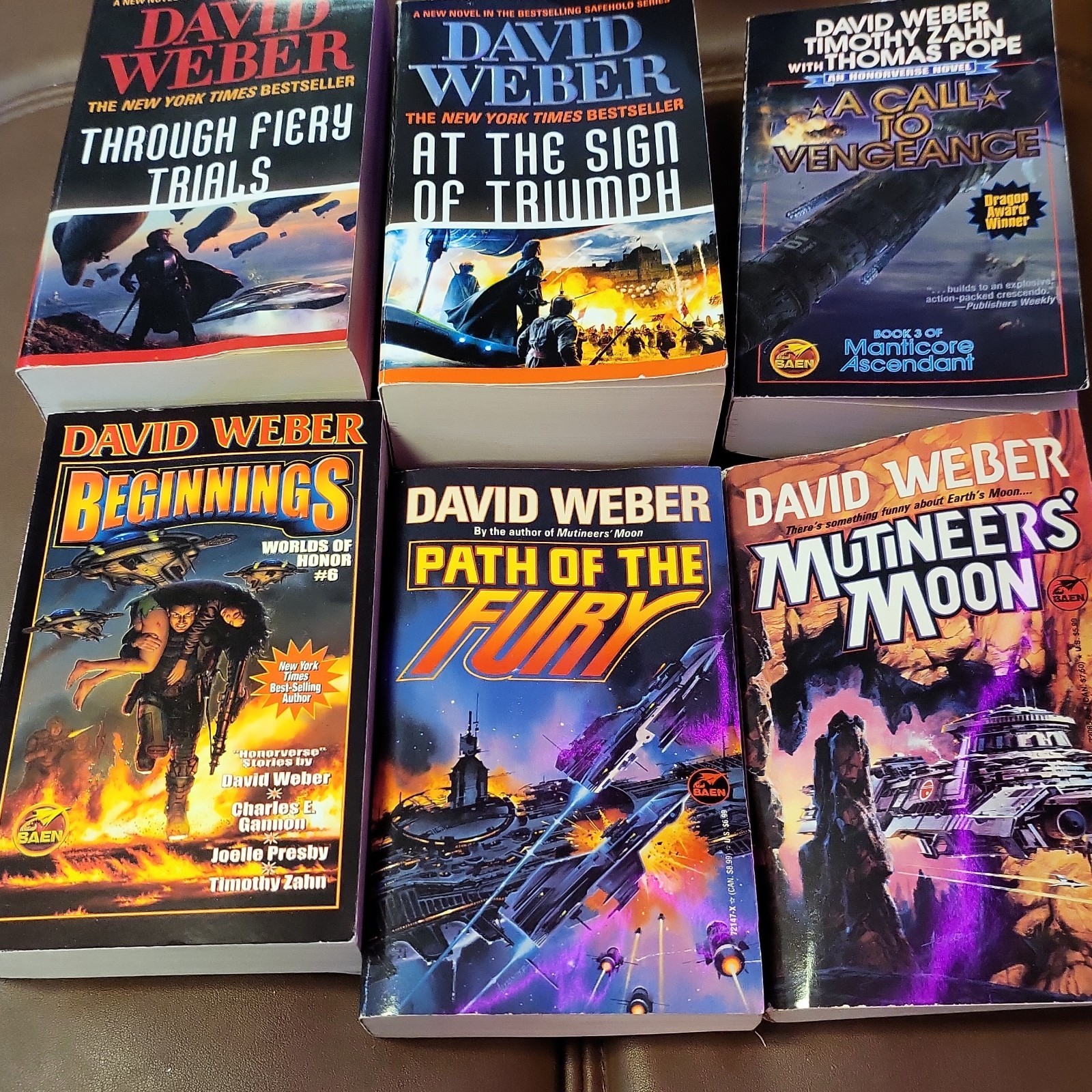 David Weber Science Fiction Paperback Novels Lot Baen Books Through Fiery Trials