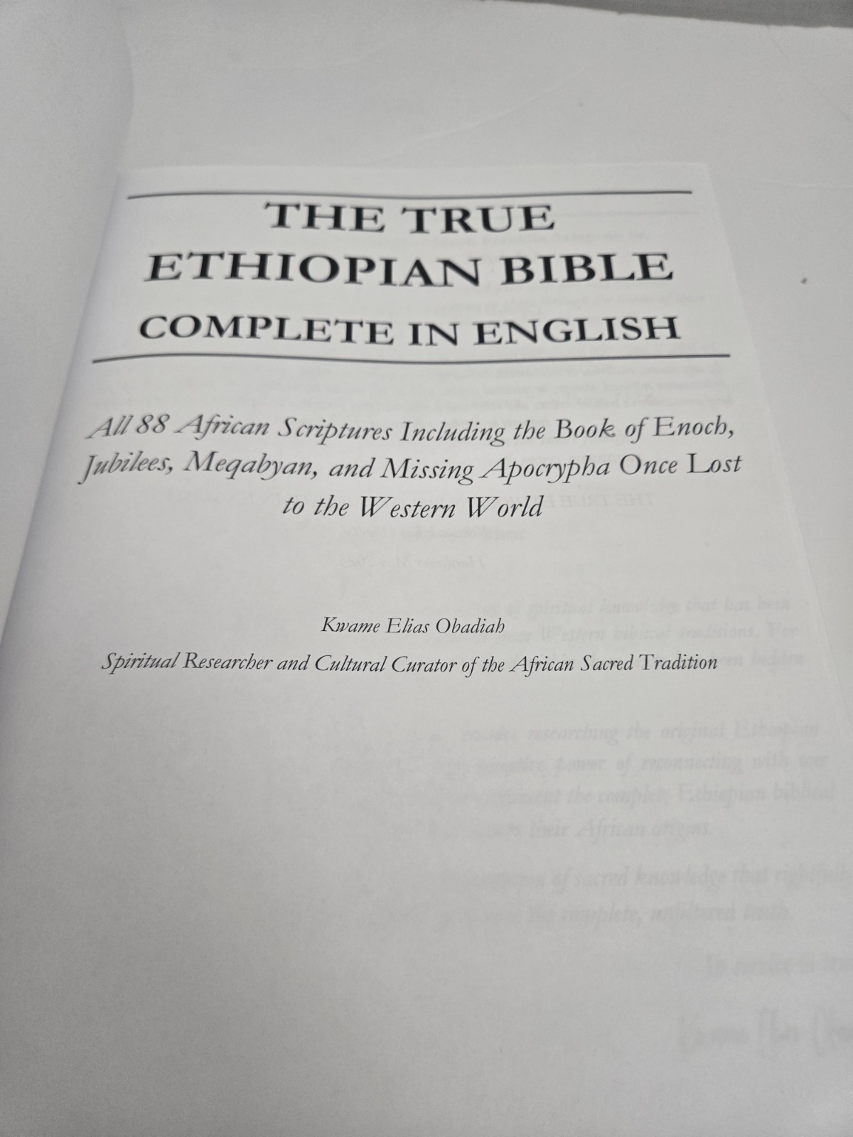 The TRUE Ethiopian Bible Hardcover KWAME ELIAS OBADIAH English