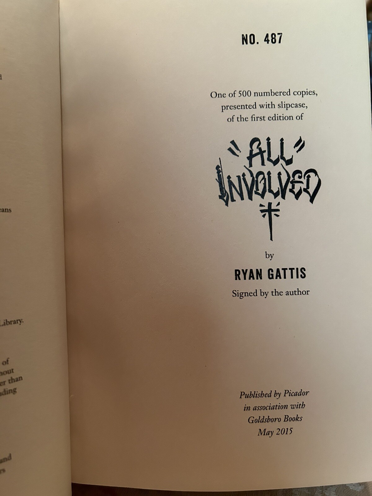 MASSIVE Ryan Gattis~ALL INVOLVED~SIGNED LIMITED #487/500 1ST/DJ~NEW SLIPCASE HC