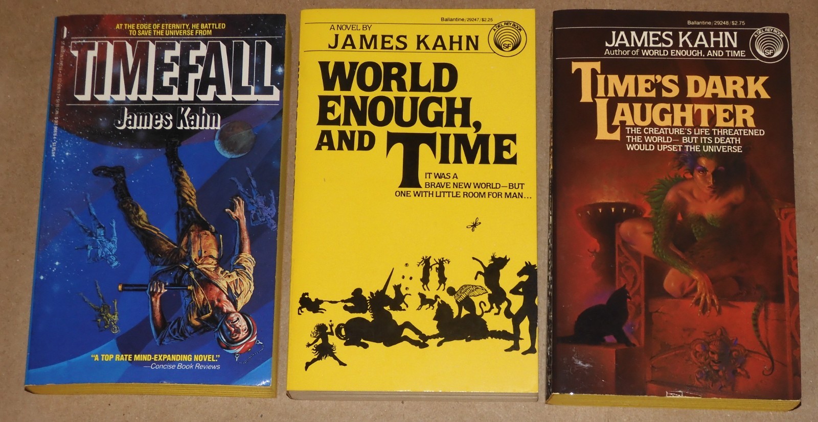 JAMES KAHN 1980s Lot 3 Sci-Fi Space Opera NEW WORLD TRILOGY: TIMEFALL + 2 VGC!