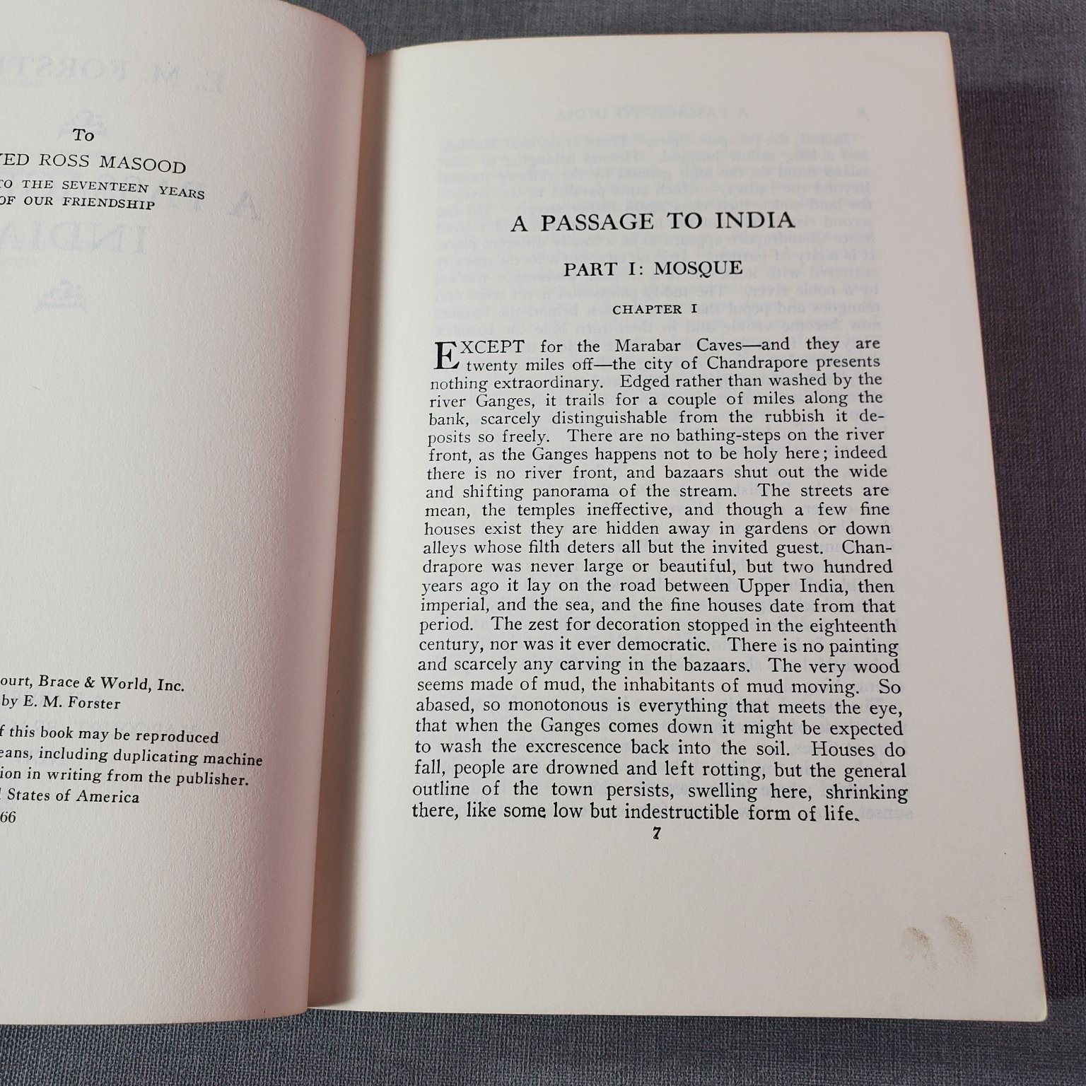 A Passage to India E. M. Forster 1952 Paperback Fiction Harcourt