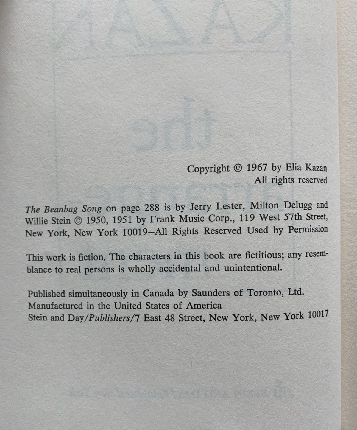 The Arrangement ELIA KAZAN 1967 Hardcover w/ Dust Jacket 544 Pages