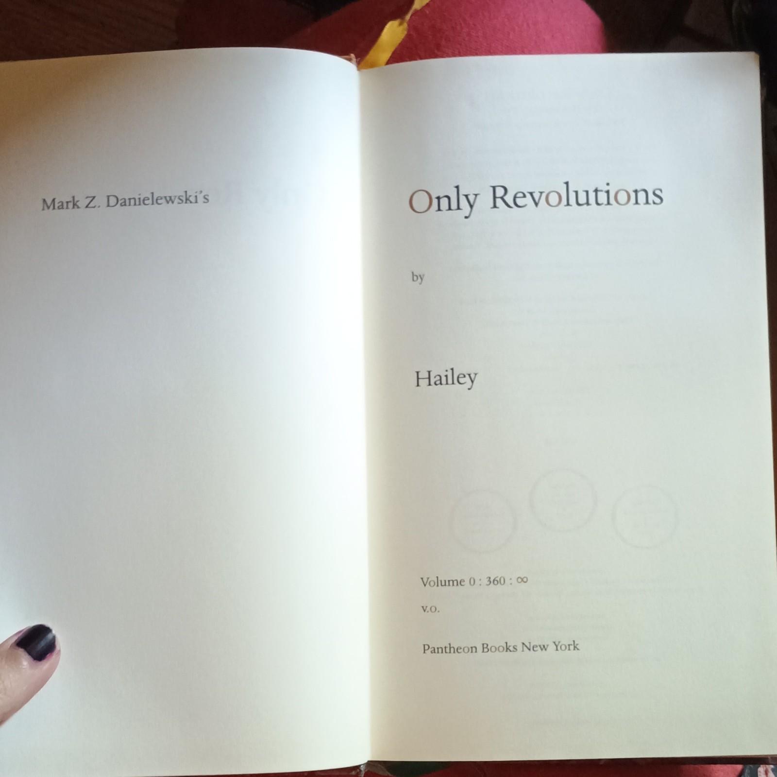 Pantheon Books Only Revolutions by Mark Z. Danielewski 2006 1st Ed Hardcover DJ
