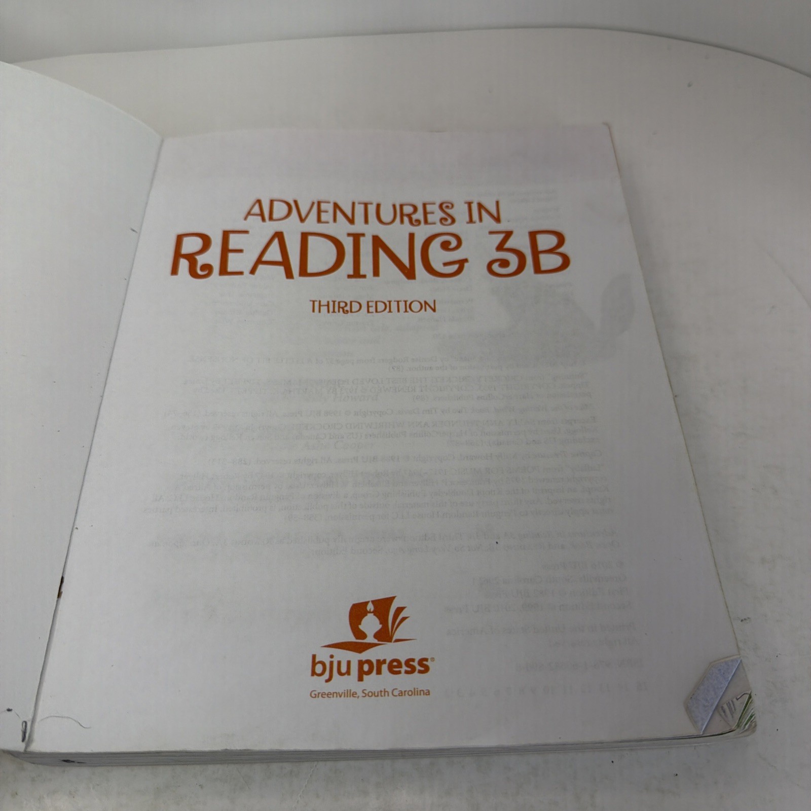 BJU Press Adventures in Reading 3A + 3B Third Edition Student Texts Paperback