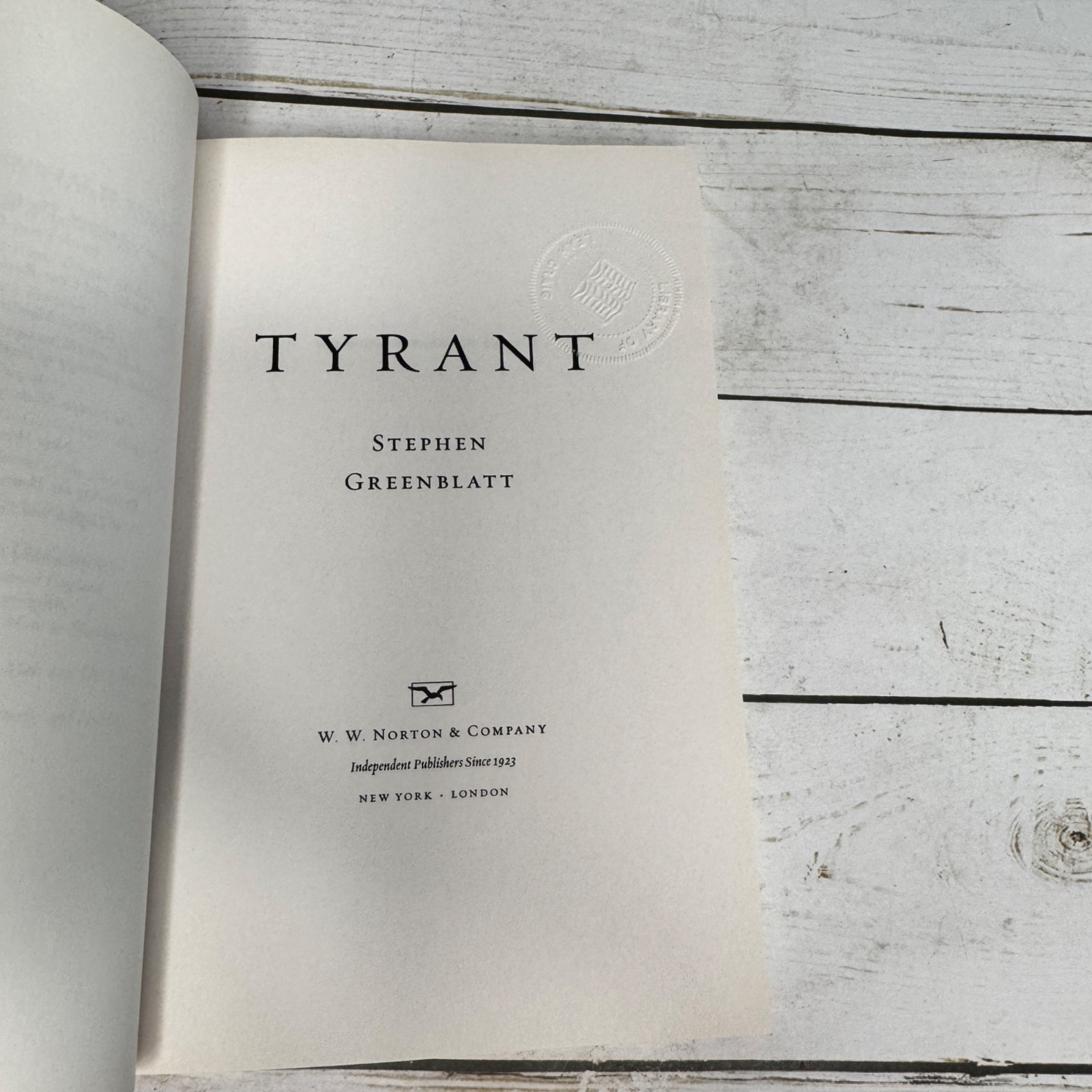 Tyrant Stephen Greenblatt ARC Advance Reading Copy 2018 Uncorrected Proof PB