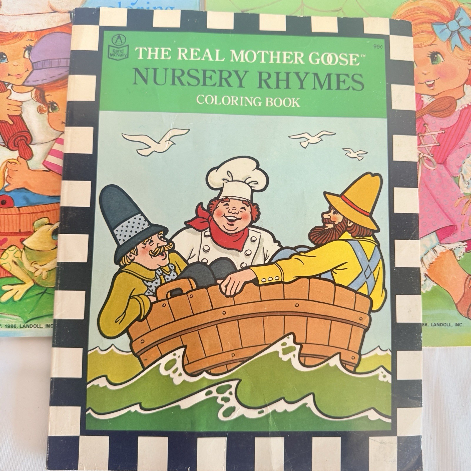 Mother Goose Nursery Rhymes Vintage 1980s Coloring Book Lot Of 3