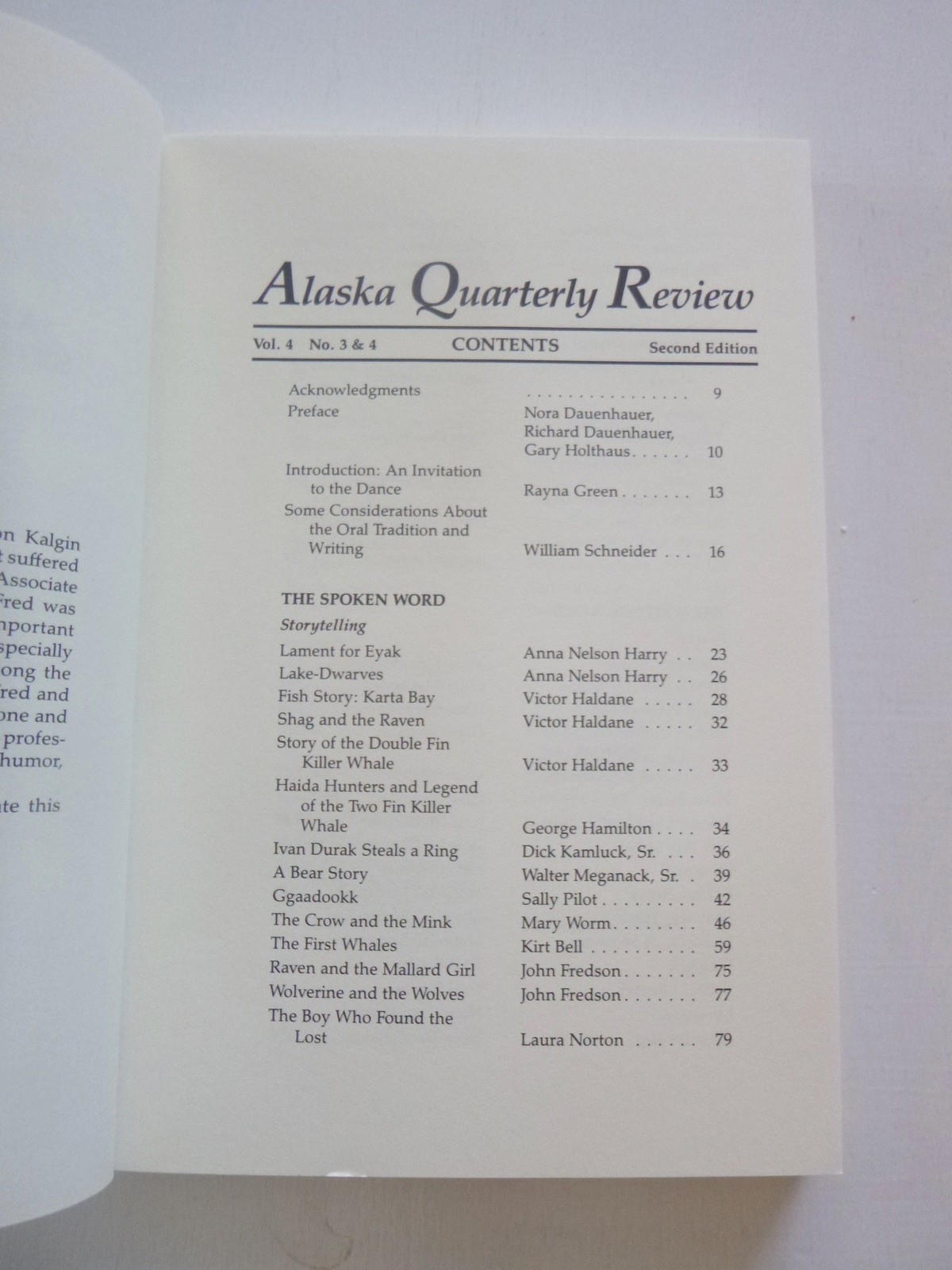 Alaska Review: Alaskan Native Writers, Storytellers & Orators (paperback, 1986)