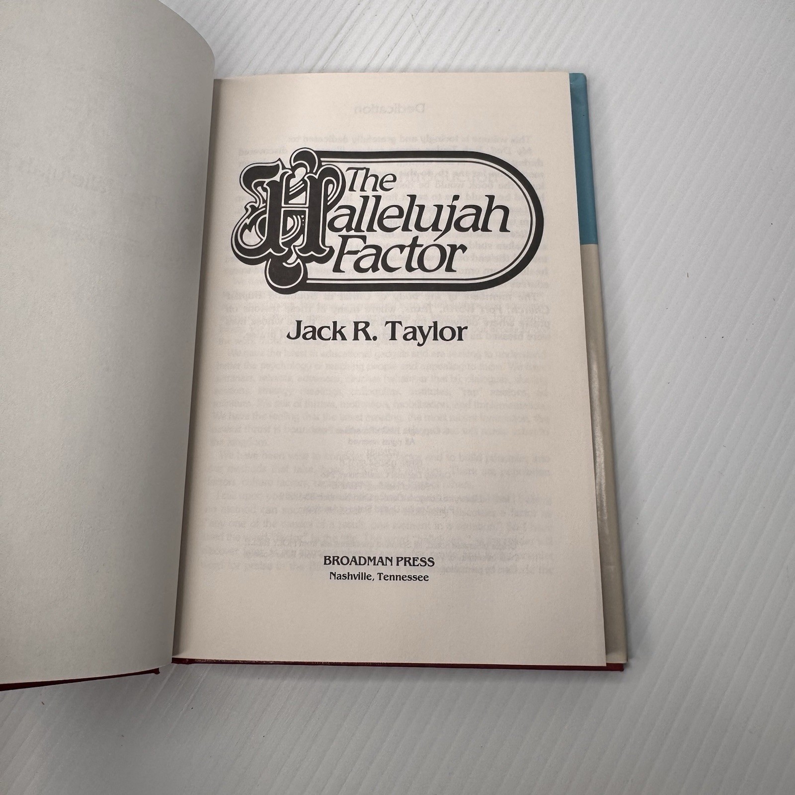 The Hallelujah Factor Jack R Taylor 1983 HC w/ Dust Jacket SIGNED First Ed