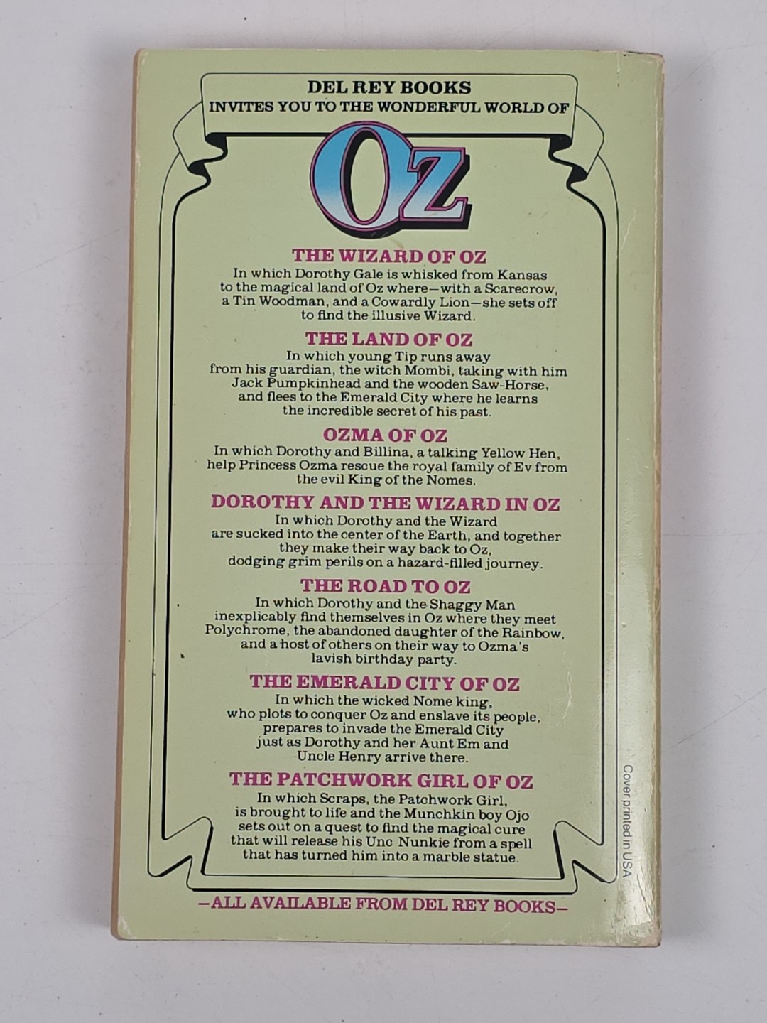 Lot 10 Wizard of Oz Del Rey Paperback L Frank Baum 1 4 6-10 13 & 14 First Prints