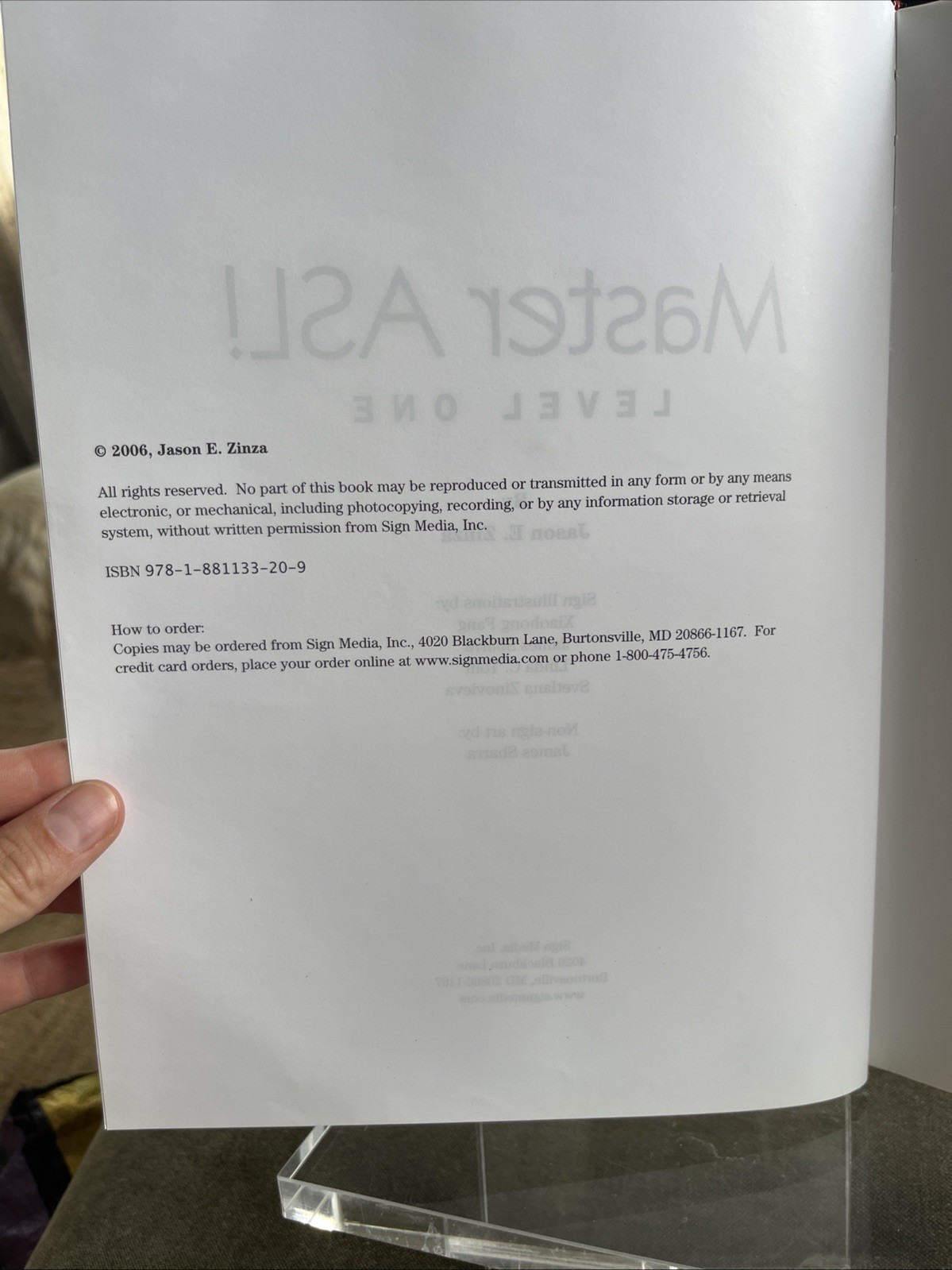 Master ASL – Level One By Jason Zinza HARD COVER
