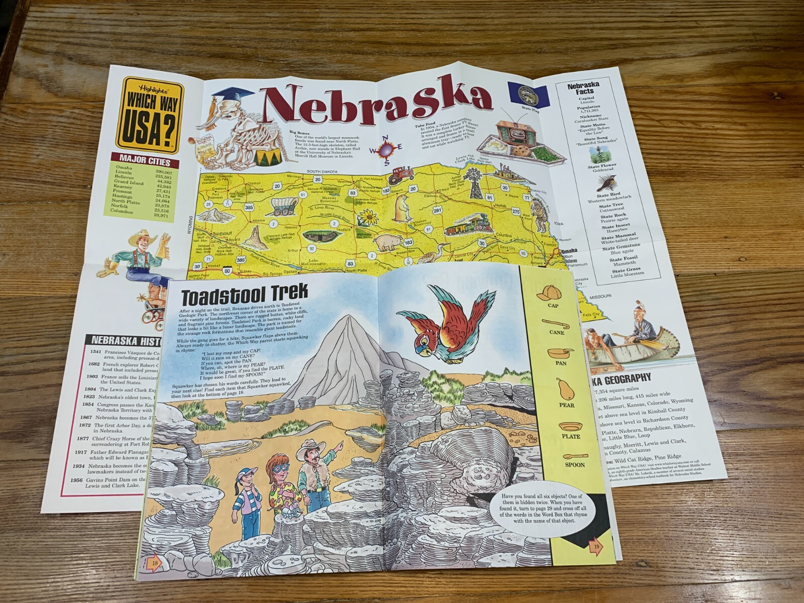 Highlights WHICH WAY USA Puzzle Books & Maps Montana Idaho Wyoming and Nebraska