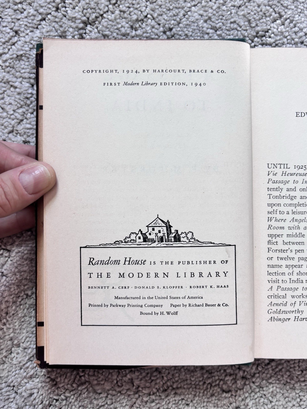 A Passage to India by E. M. Forster Modern Library