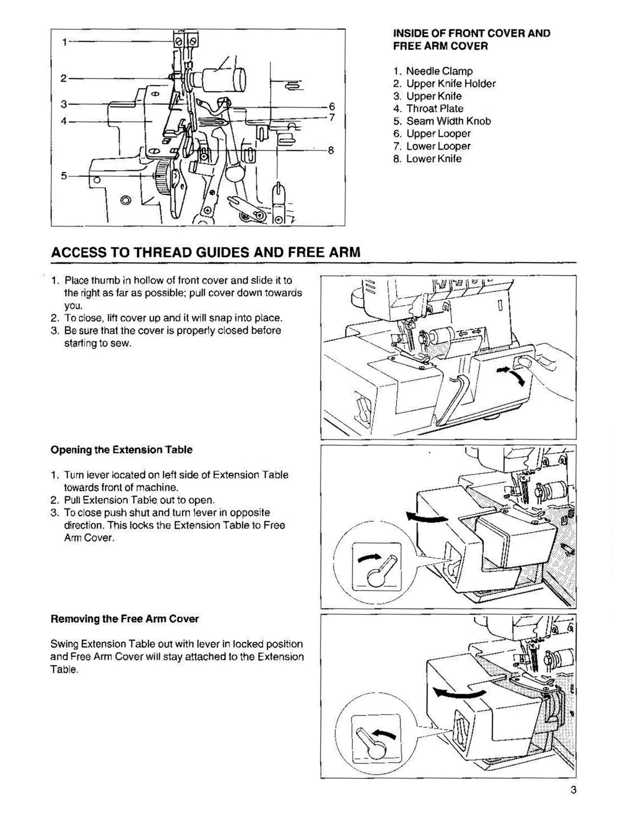 E-Z LOCK EZ100 Serger Instruciton Manual – STEEL WIRE BOUND – PROTECTIVE COVERS