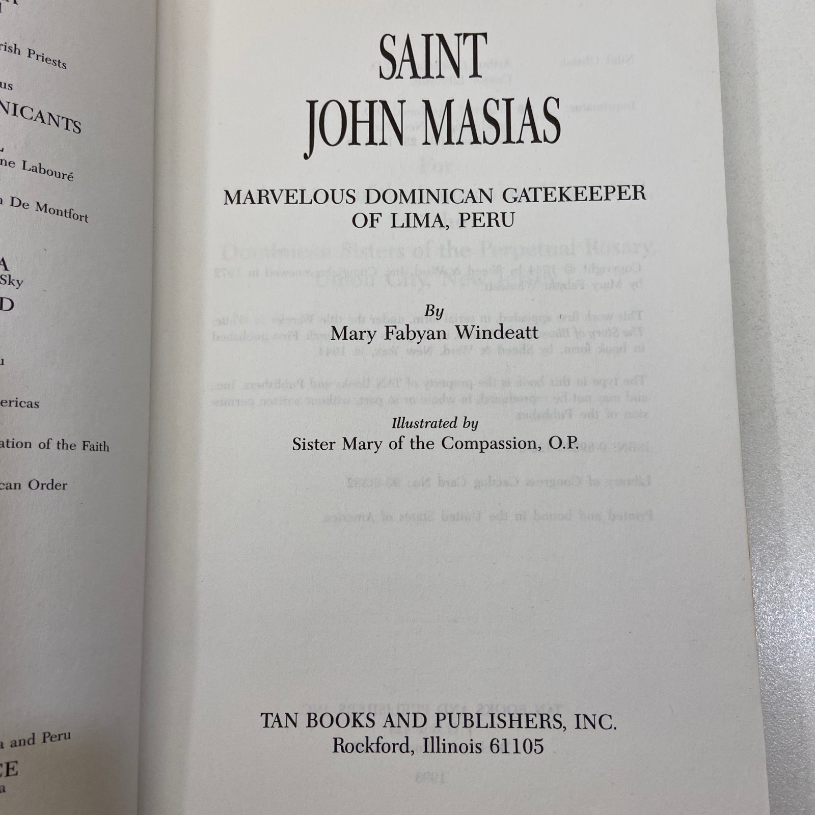 Mary Fabyan Windeatt 4 Book Lot Catholicism Saint John Masias Dominic Fatima TPB