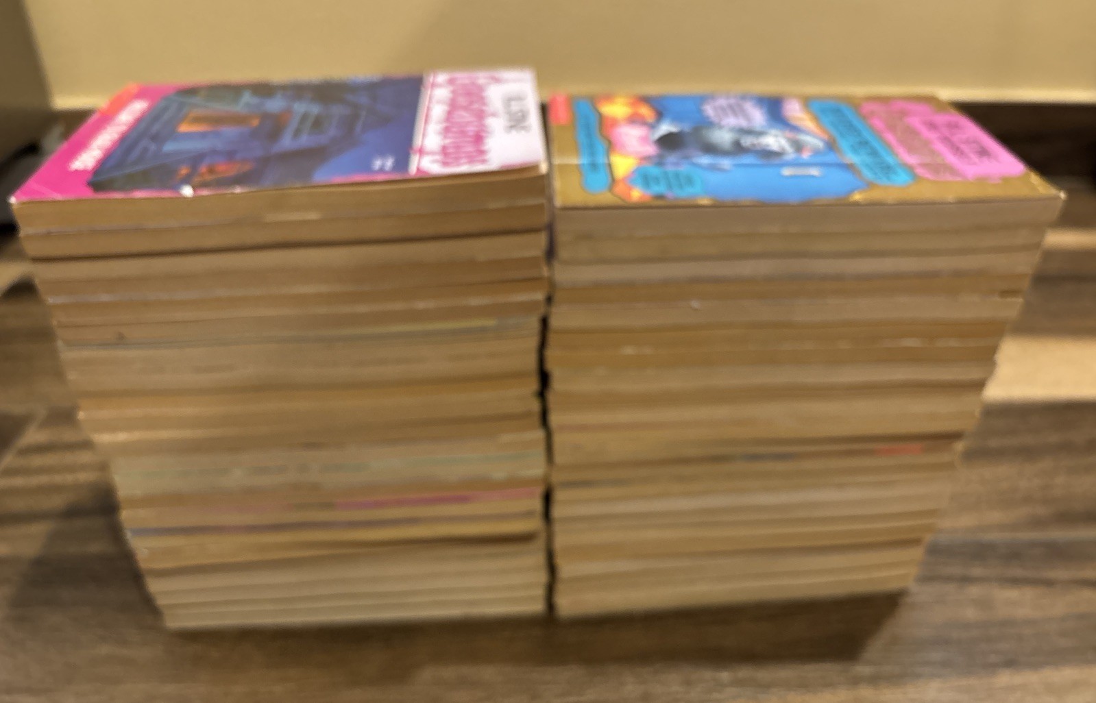 VTG Lot Of R.L. Stine Goosebumps Books- 49 Books,VHS, Postcards Bookmarks, Decal
