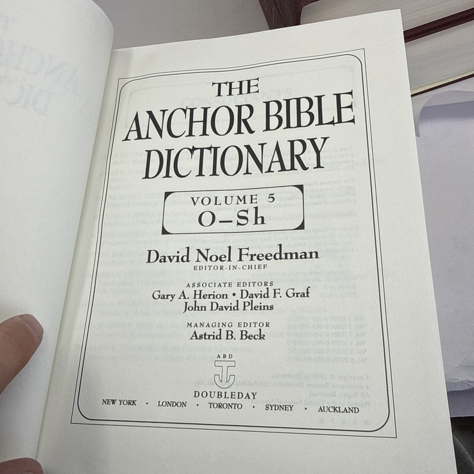The Anchor Bible Dictionary – 6 Volume Set Hardcover 1992 Doubleday Burgundy